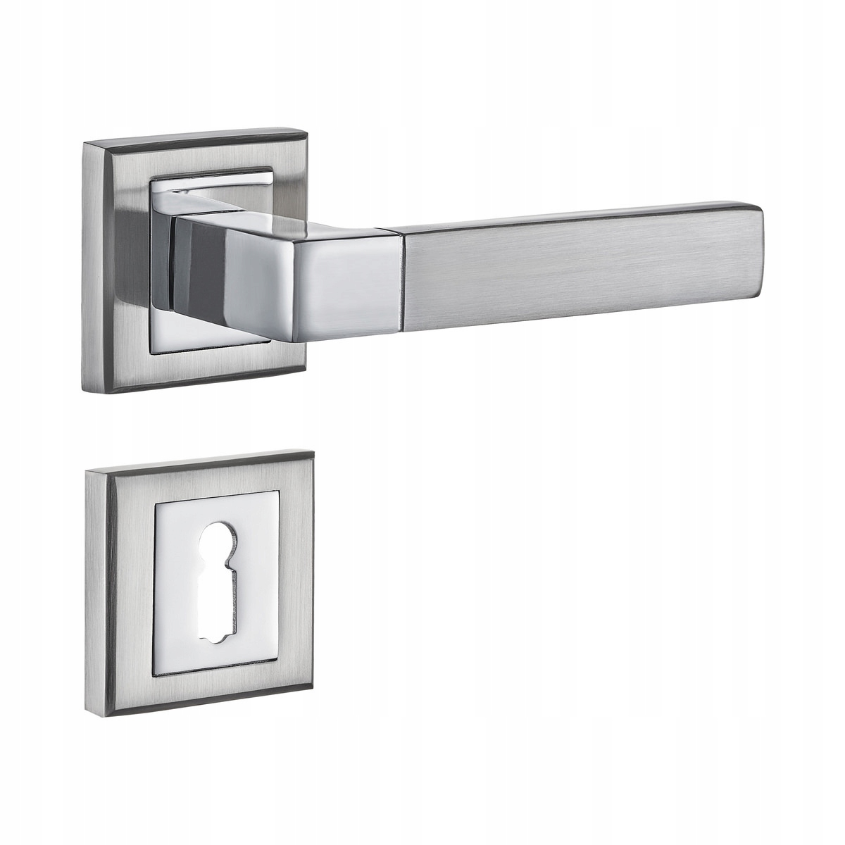 KLAMKA DO DRZWI HELEN NIKI-SAT/CHROM+ ROZETA KLUCZ