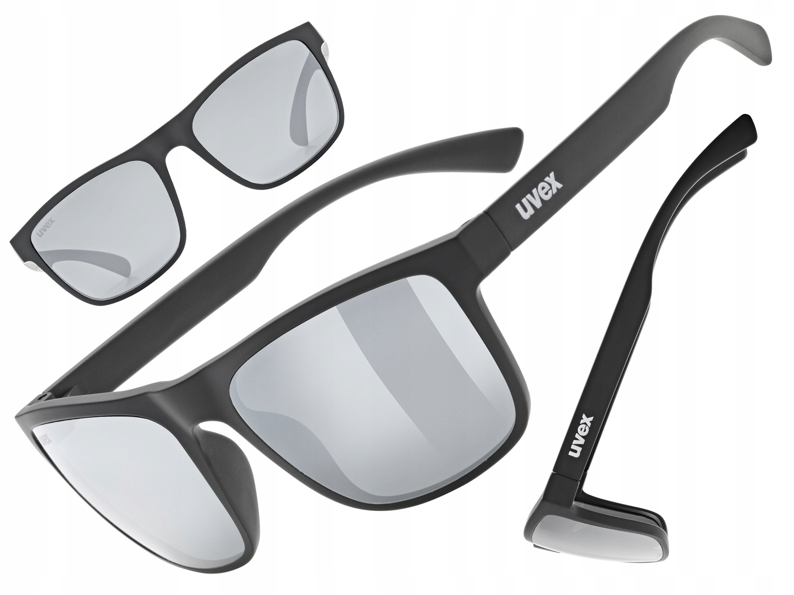 Okulary rowerowe dziecięce Uvex Rookie black matt silver S3