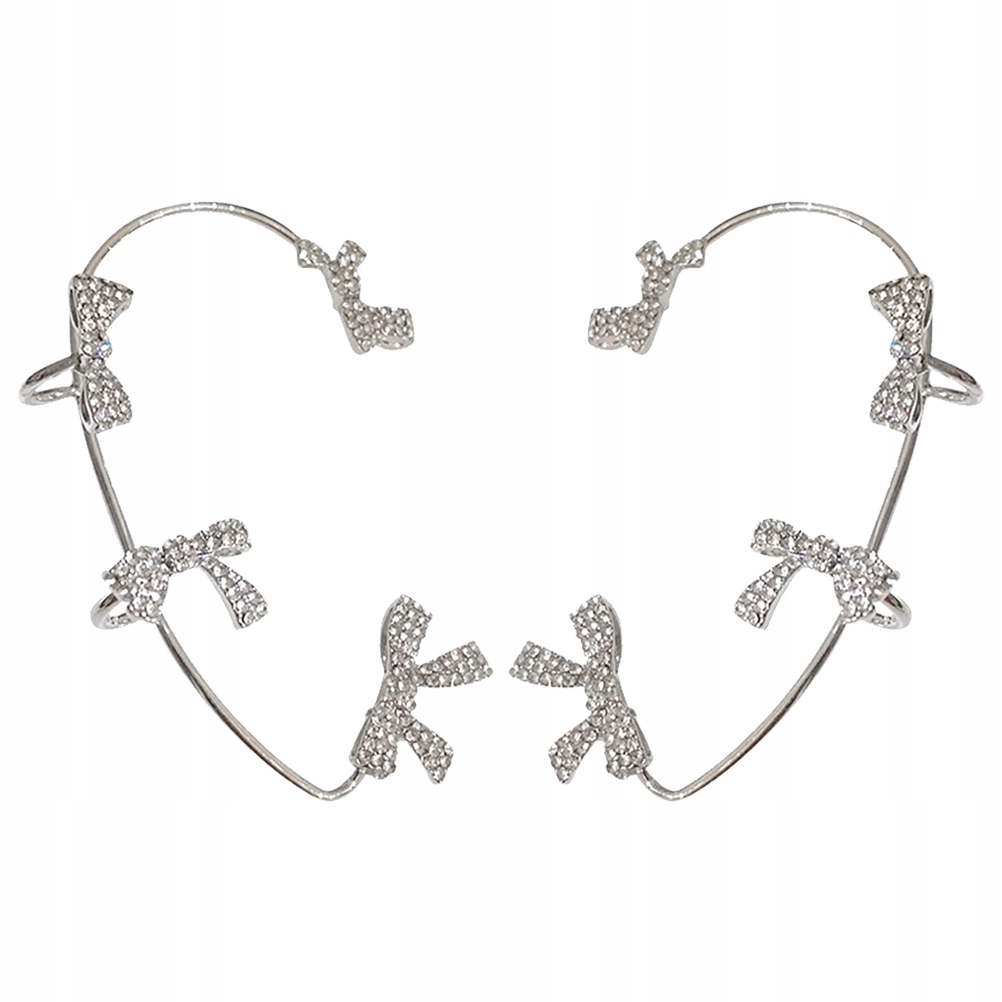 1Pair Fashion Silver Butterfly Ear Bone Clip Non-Piercing Kolczyk