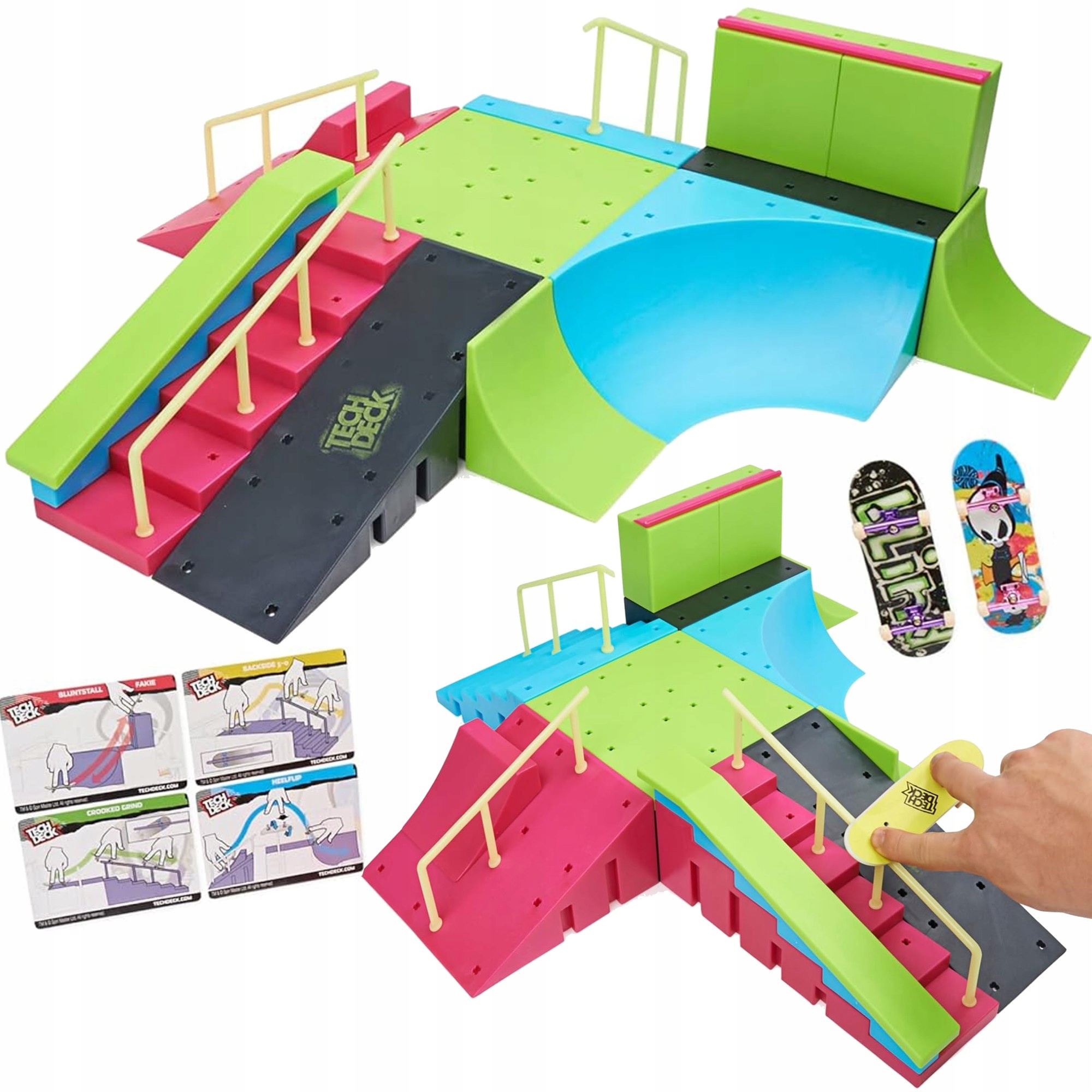 Fingerboard Neonová Rampa Skate Park 2 Skateboardy Karty Tech Deck