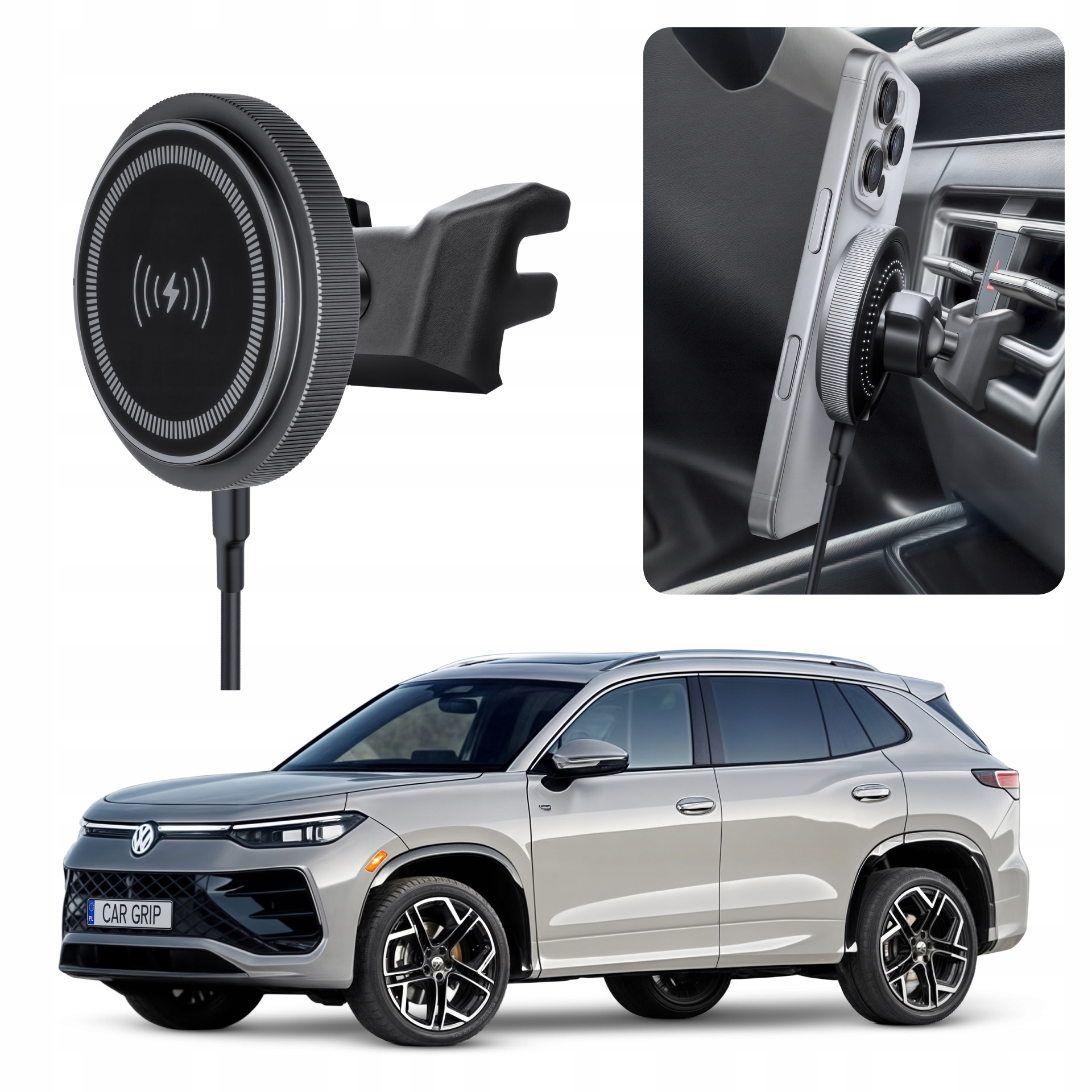 Uchwyt magnetyczny MagSafe z ładowaniem do Volkswagen Tiguan III 3 (2024-)