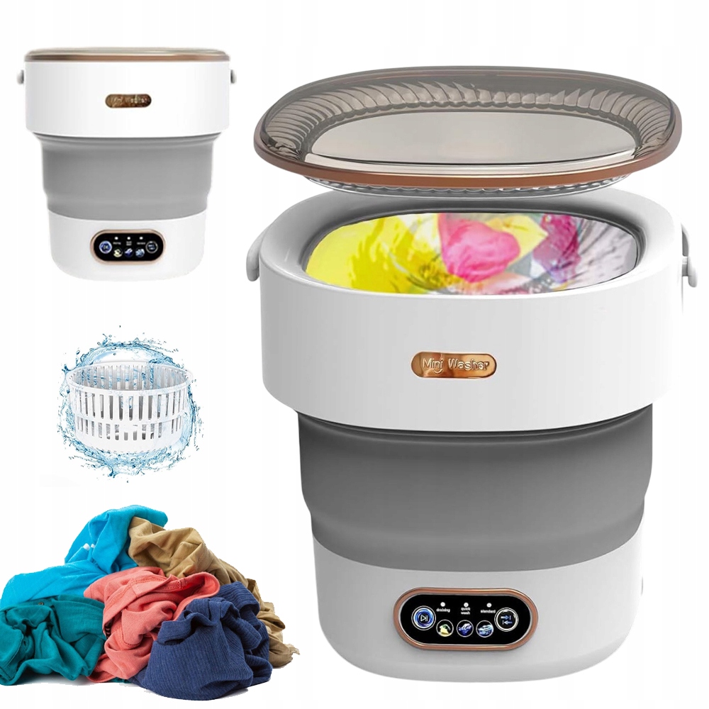 Přenosná Turistická Rotační Pračka S Odstředivkou, Malá, Skládací, 12 L