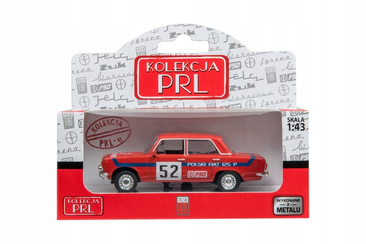 KOLEKCJA PRL METAL MODEL DUŻY FIAT 125p RALLY RED EAN (GTIN) 5905422022461