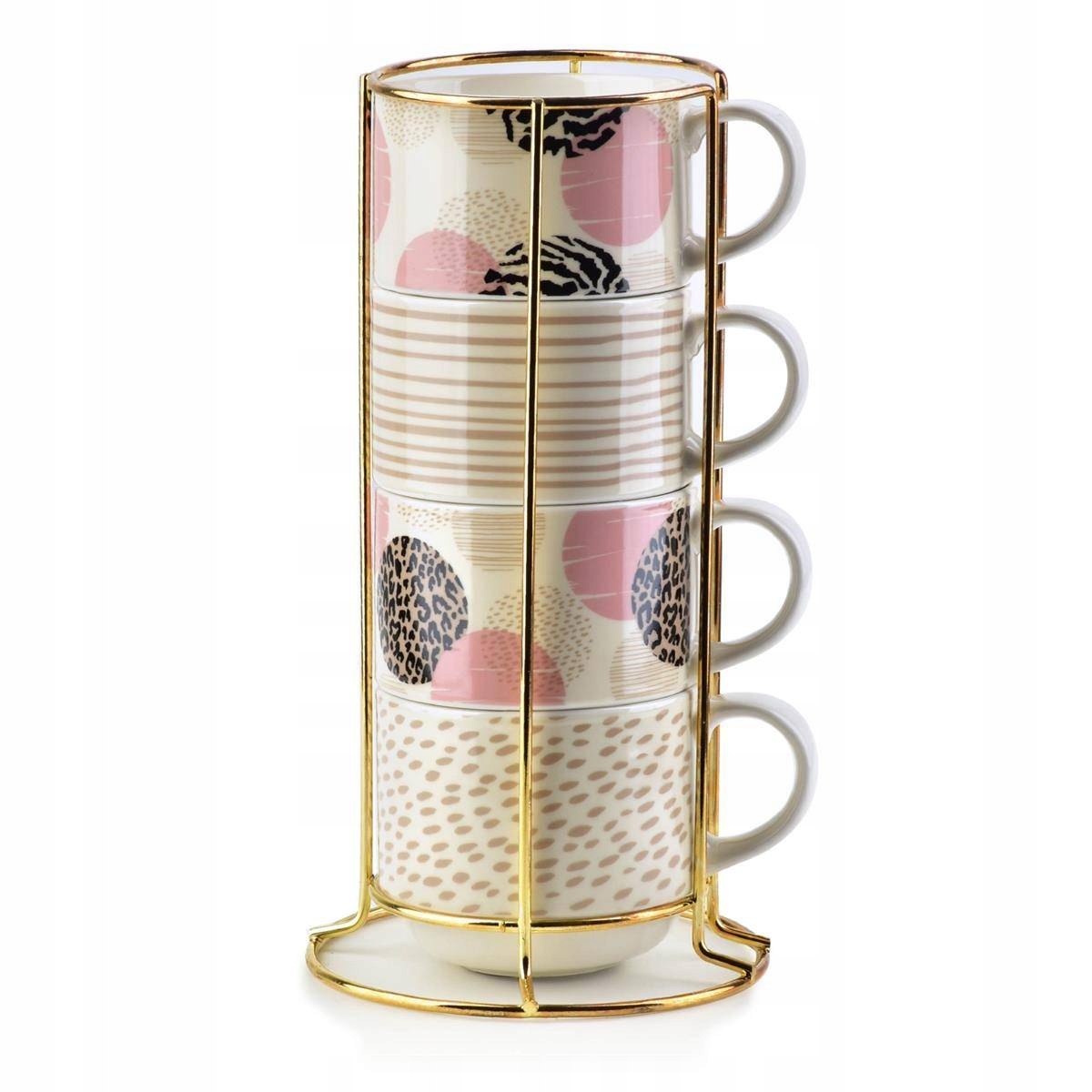 

Komplet 4 filiżanek Porcelana Do kawy herbaty