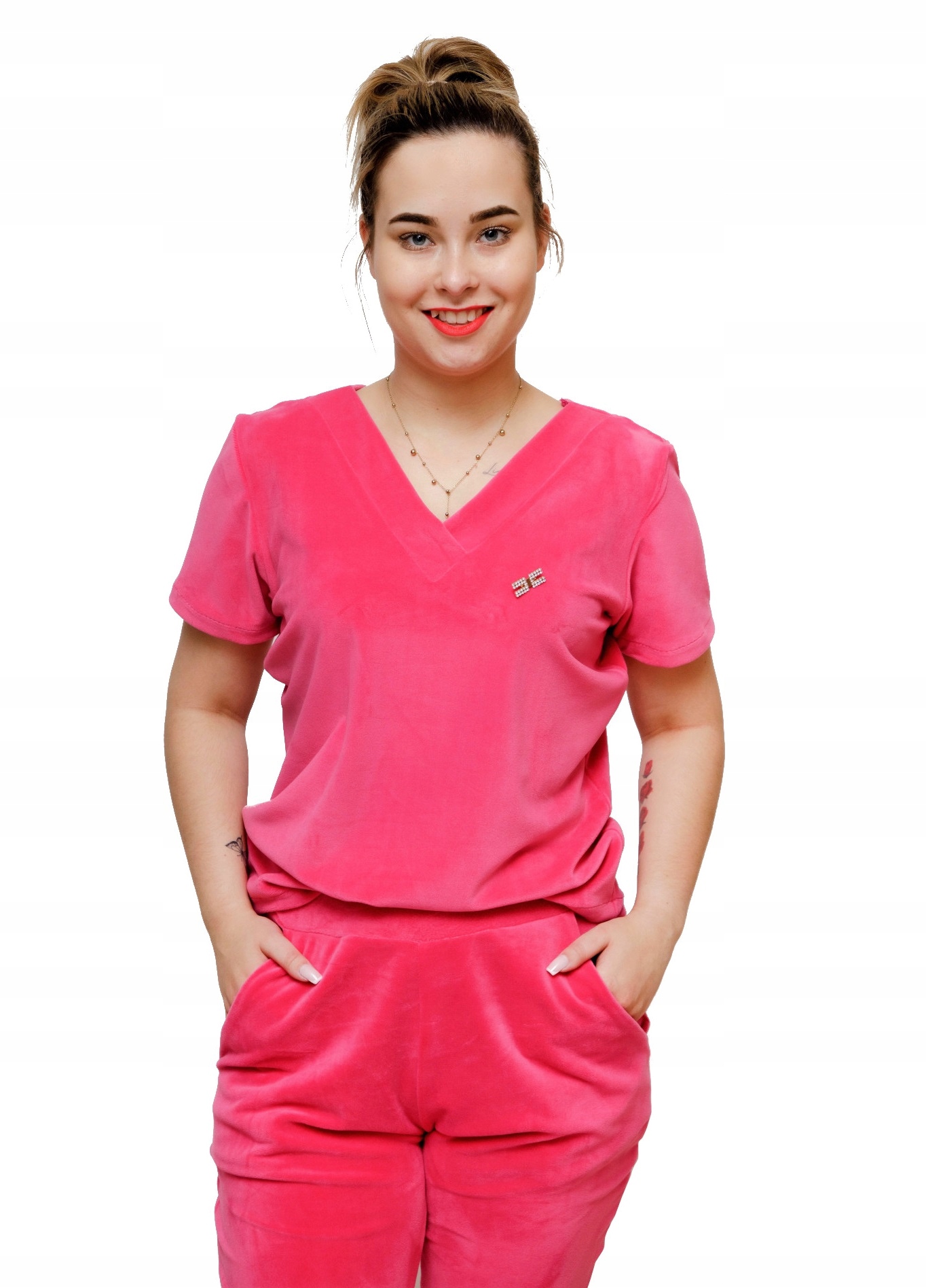 WYGODNY KOMPLET DRESOWY DAMSKI WELUR XXL KOLORY Wzór dominujący bez wzoru