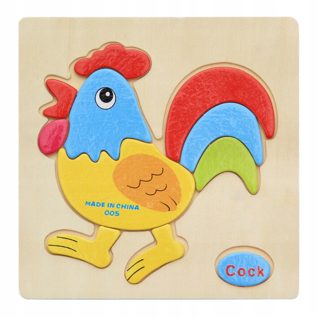 PUZZLE DREWNIANE UKŁADANKA EDUKACYJNA KOGUT