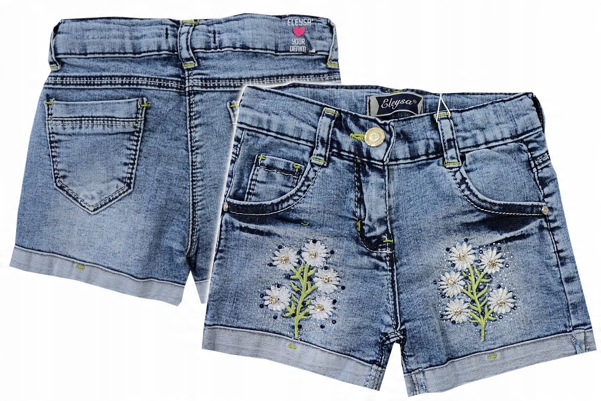 

Szorty Jeans Krótkie Spodenki Cyrkonie 7/8 J175D