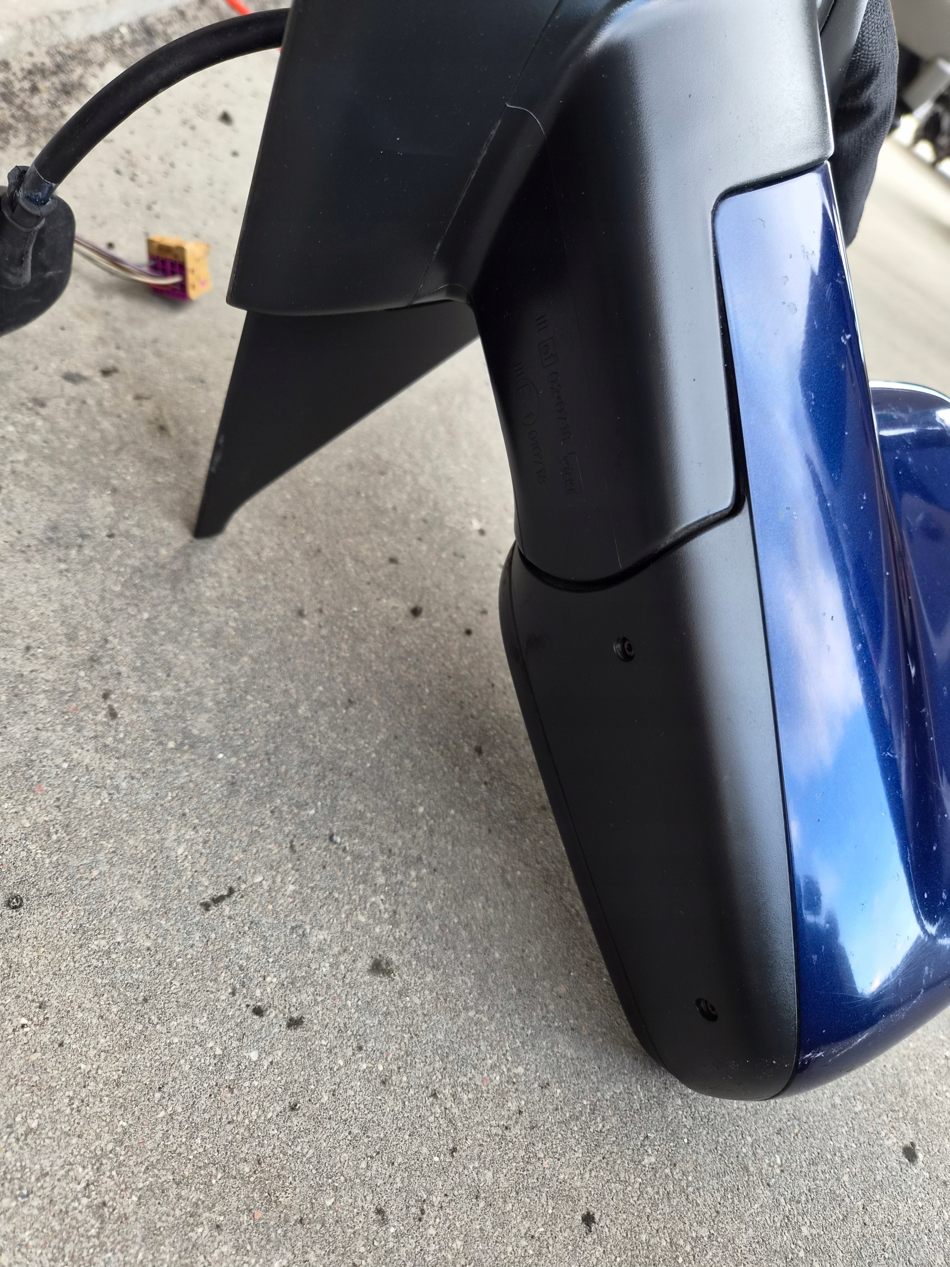 mirror mirrors komplet VW T5 right left pasazer/kierowca 7 PIN blue