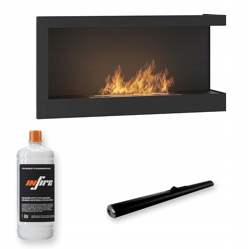 Biokrb na zabudovanie rohový pravý 90 cm Corner R 900 Simplefire