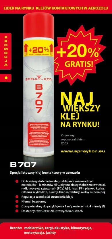

Spray-Kon B707 600ML Klej Kontaktowy W Sprayu