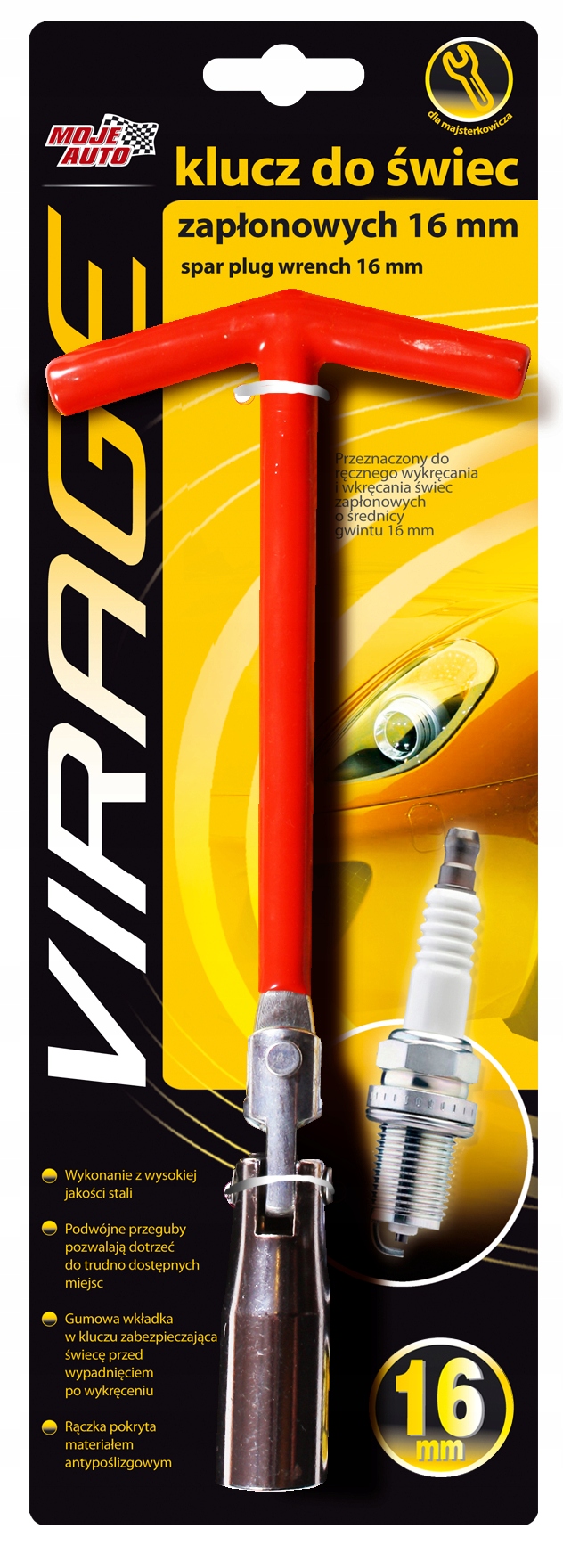 MOJE AUTO VIRAGE KLUCZ DO ŚWIEC ZAPŁONOWYCH - 16mm