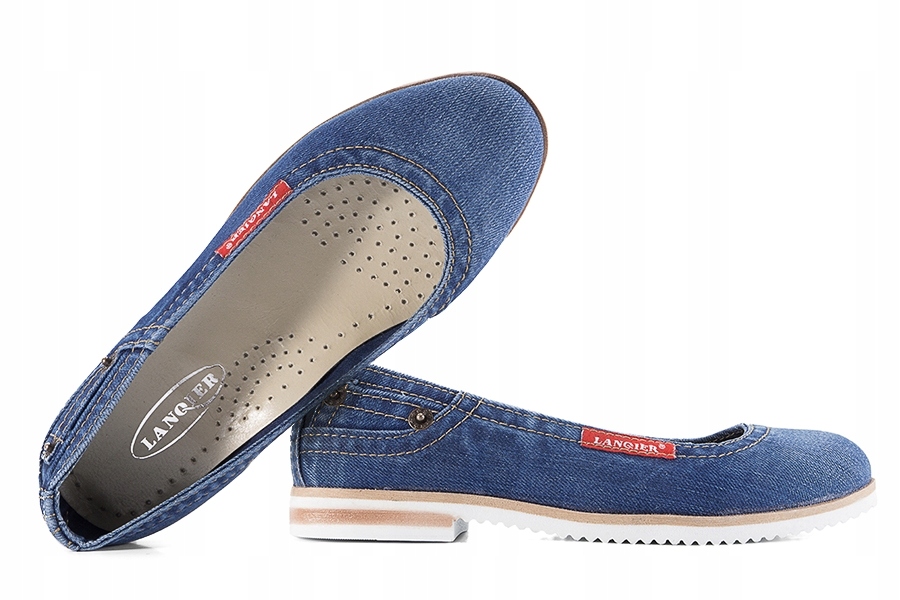 Lanqier 42C218 Jeans Dámské Textilní Baleríny 40 Jeans