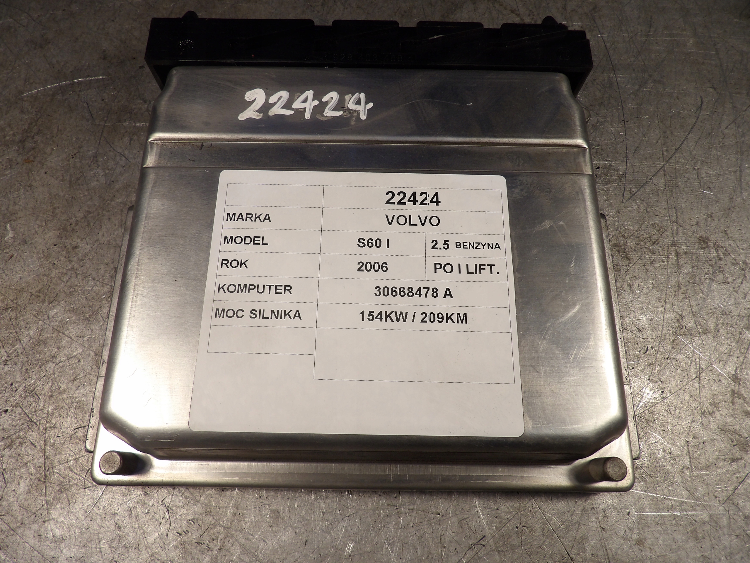 Volvo S60 e computer, centralina 0261208289, 30668478A, 1039S06127