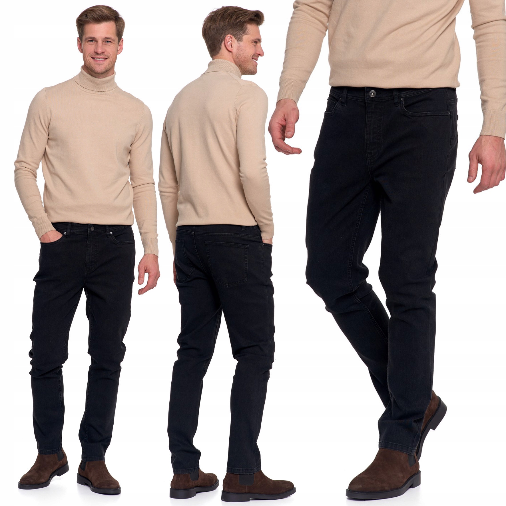 Pánské Džínové Kalhoty Jednoduché Moraj Klasické Černé Módní Džíny 33