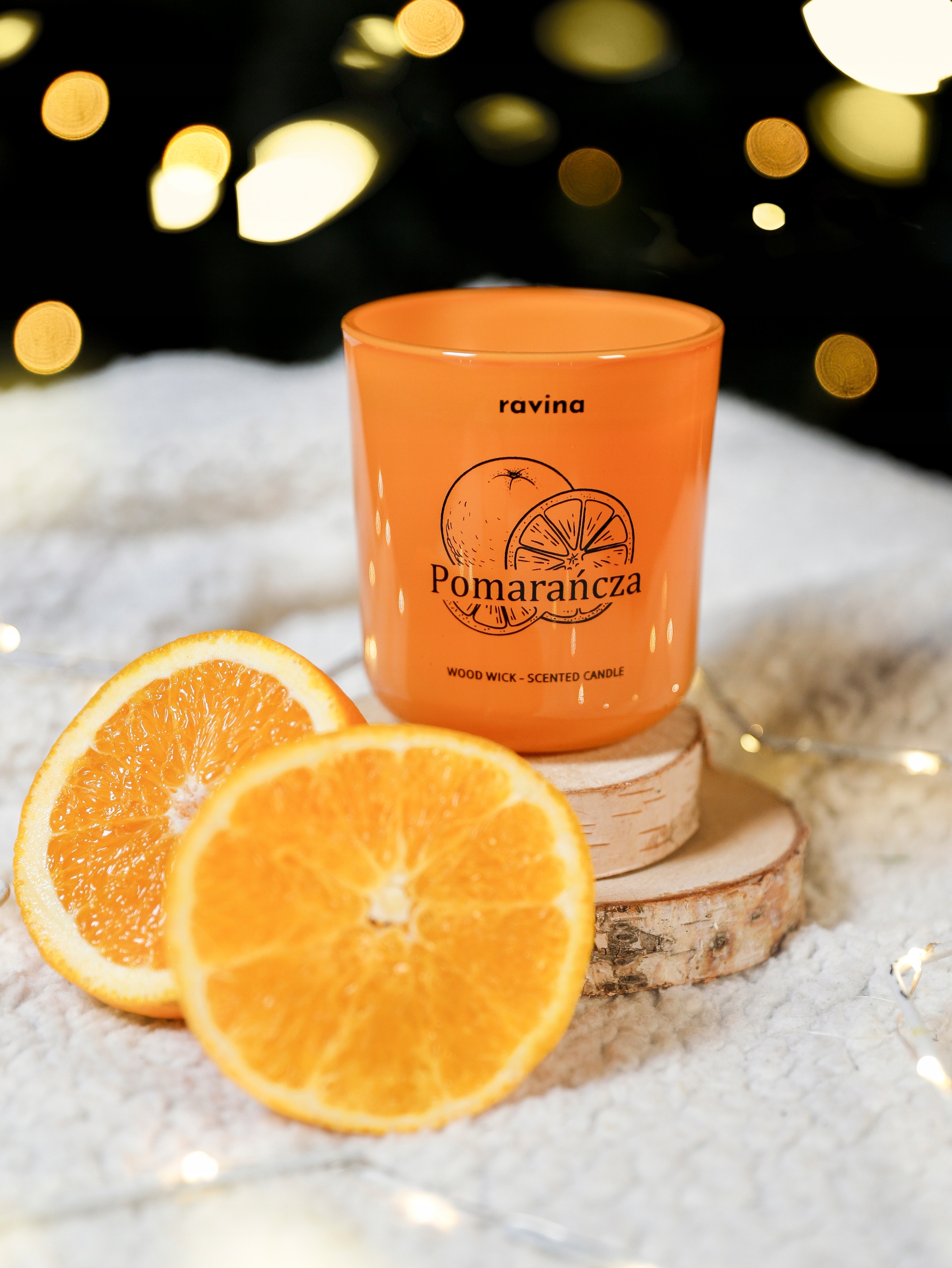 POMARAŃCZA ŚWIECA ZAPACH POMARAŃCZY ŚWIECZKA POMRAŃCZOWA SOJOWA RAVINA Marka Ravina