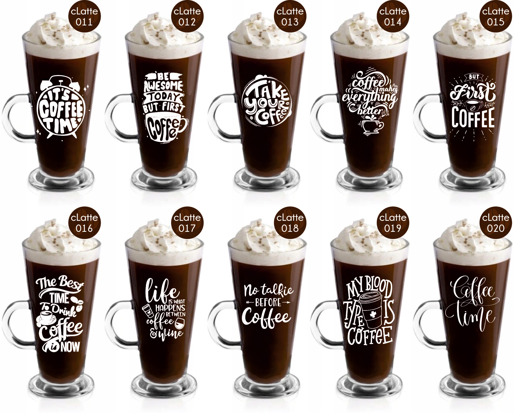 Szklanka kubek do kawy latte z grawerem PREZENT Marka agmART