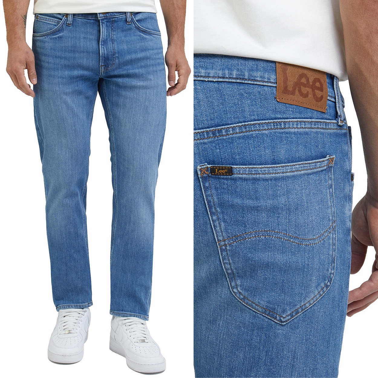 Lee Daren Zip Fly Wichita Blue Džíny jednoduché pánské džínové kalhoty W38 L34