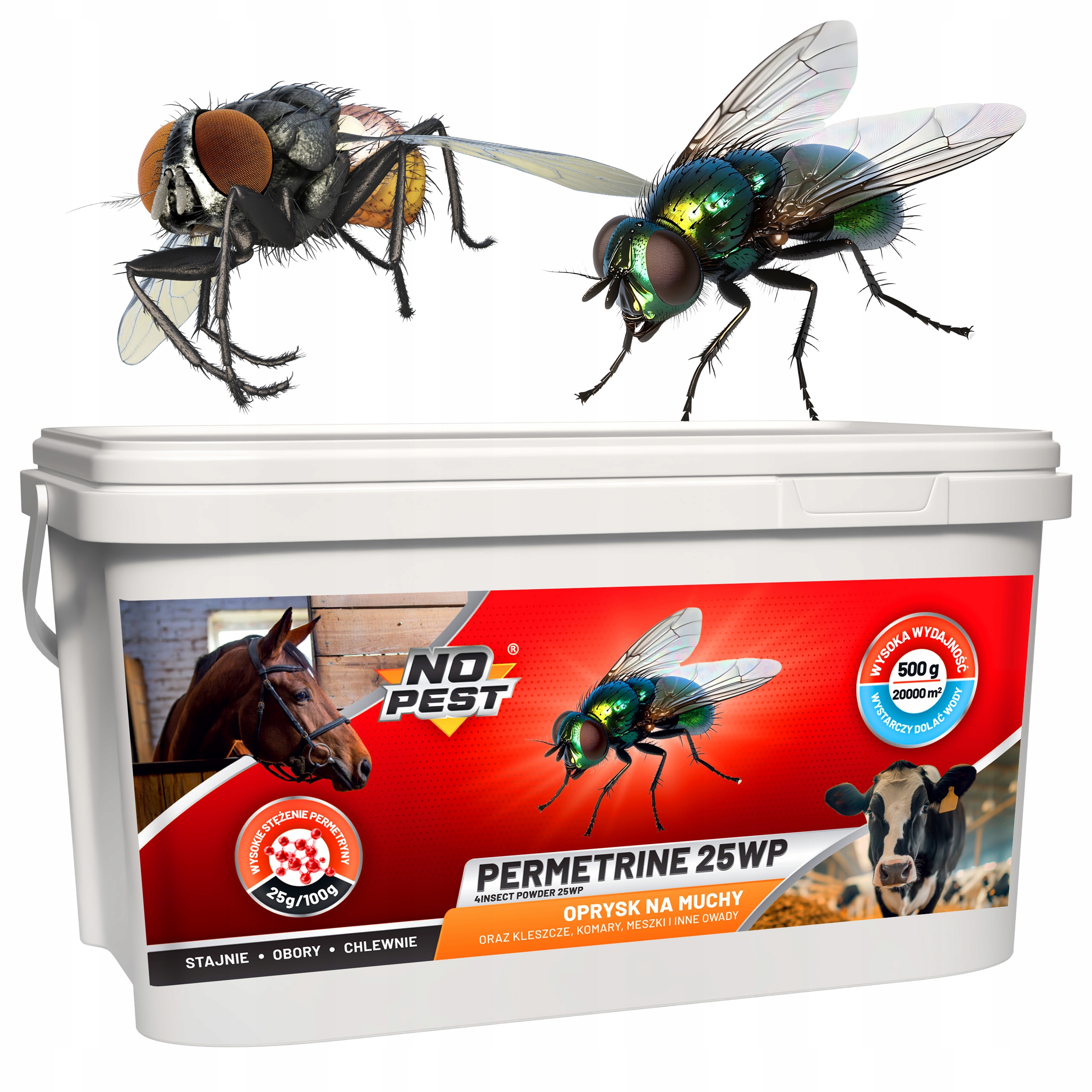 Oprysk Na Muchy Proszek Preparat Środek Do Stajni Obory 500G Permetryna