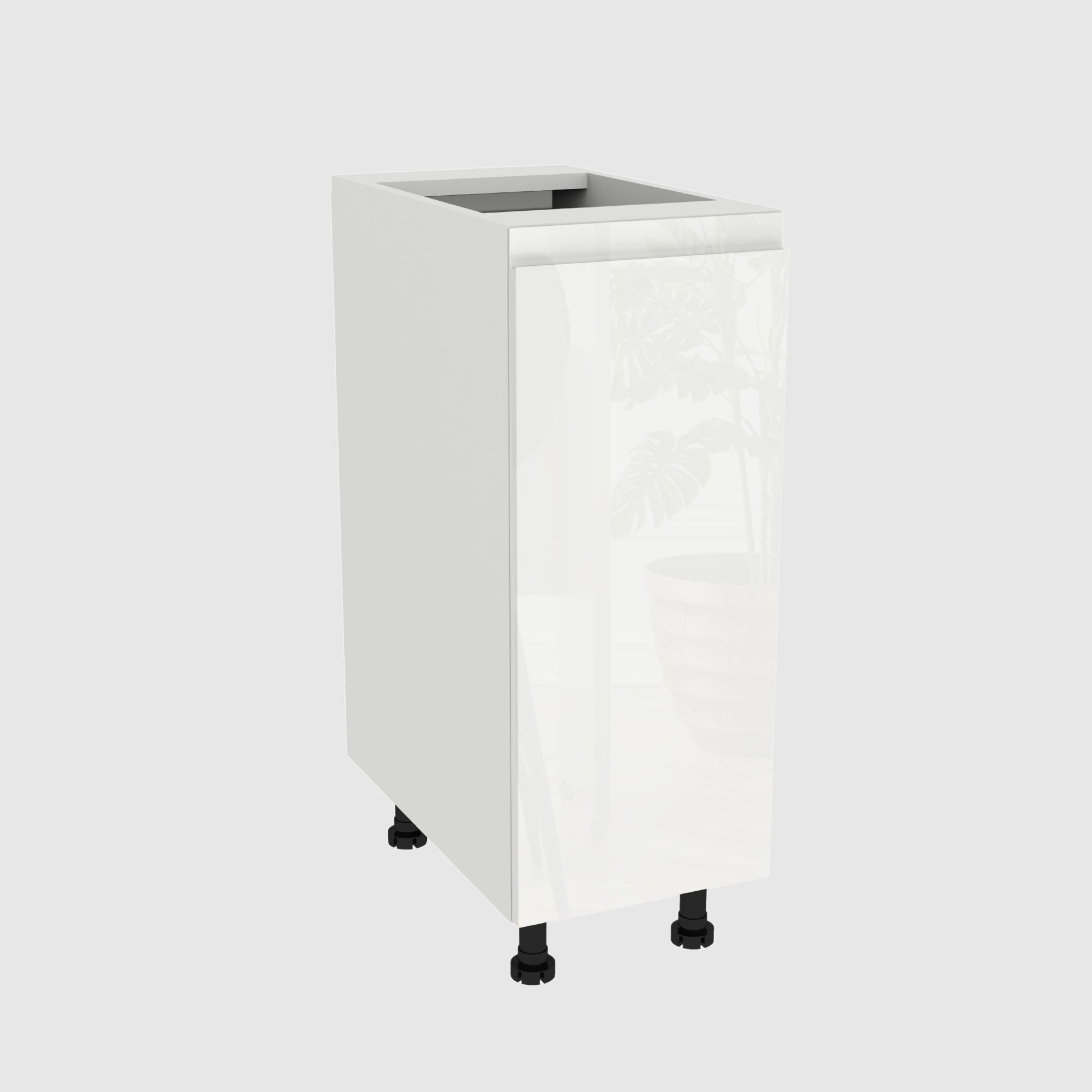 Dolní kuchyňská skříňka 30 Frezo Bílá přední strana Bezúchytková Bílá Akryl Lesk