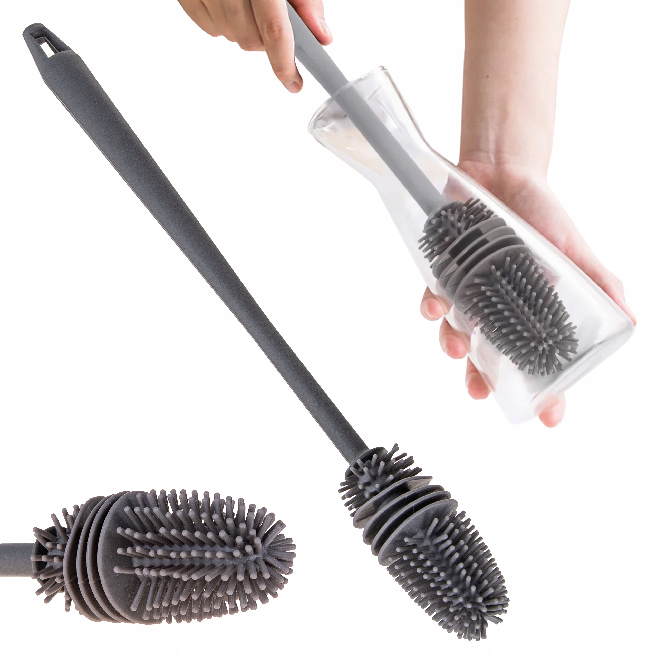 Silikonowa Szczotka Do Mycia Butelek Szklanek I Naczyń 31cm