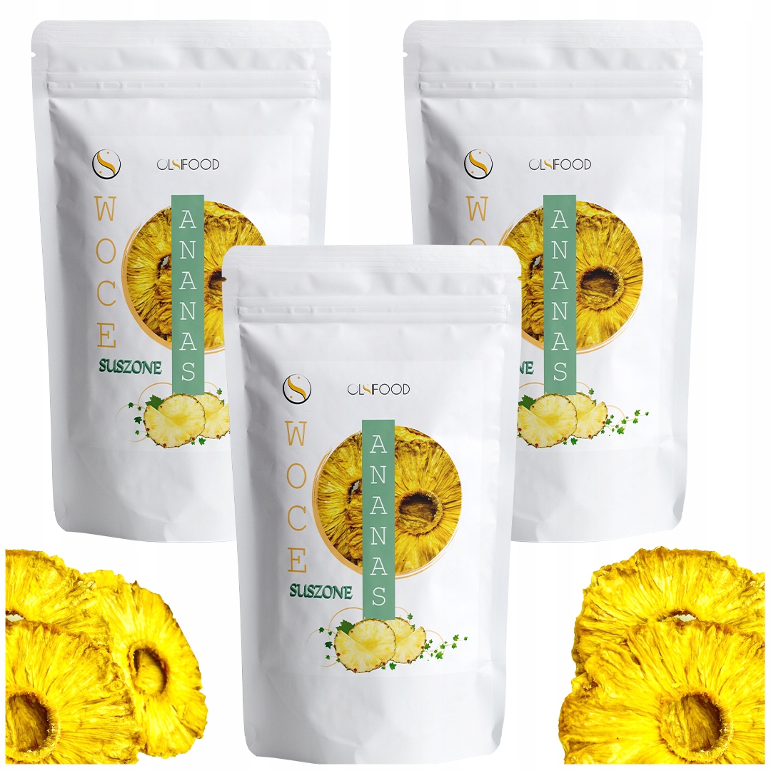 Levně 3 x Ananas Sušený Bez Cukru Přírodní „soft“ 500 g