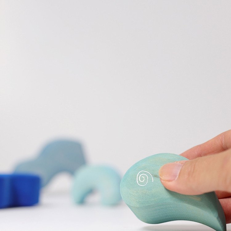 Klocki drewniane dla dzieci Klocki Grimms Podniebne Kształty 4 el. 1+ Bohater / Bajka brak