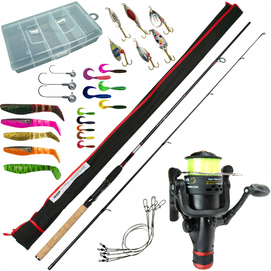 Zestaw Spinningowy Wędka kołowrotek pudełko Z20