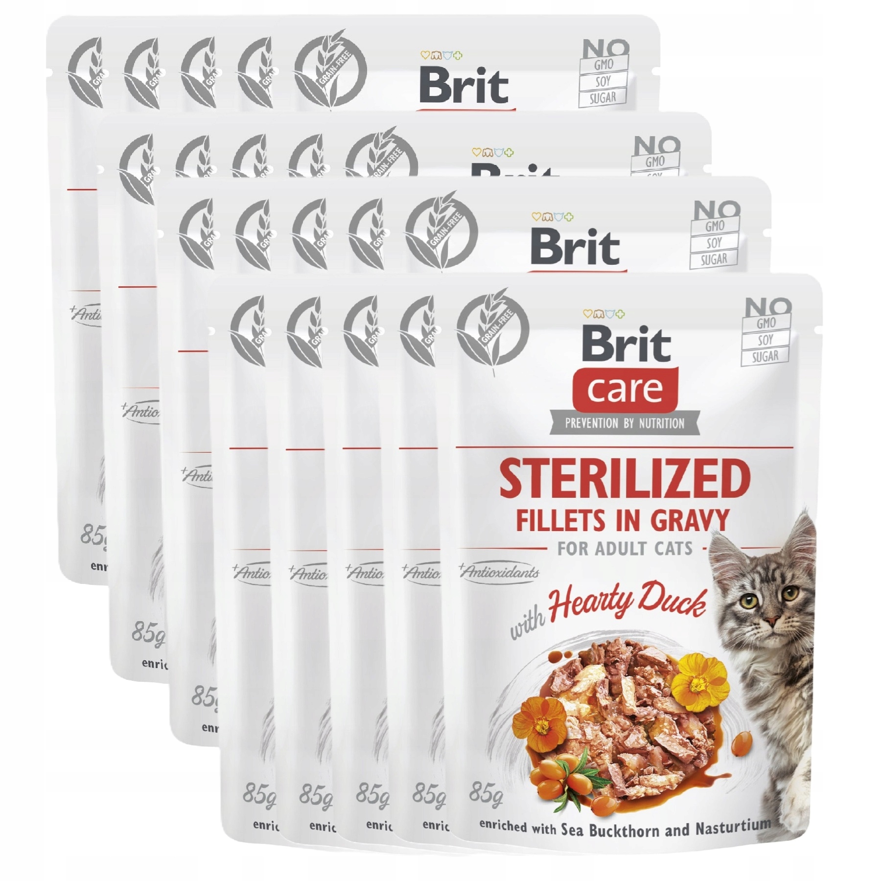 Levně Brit Care Cat Fillets In Gravy Sterilized Duck 20 balení 20x85g