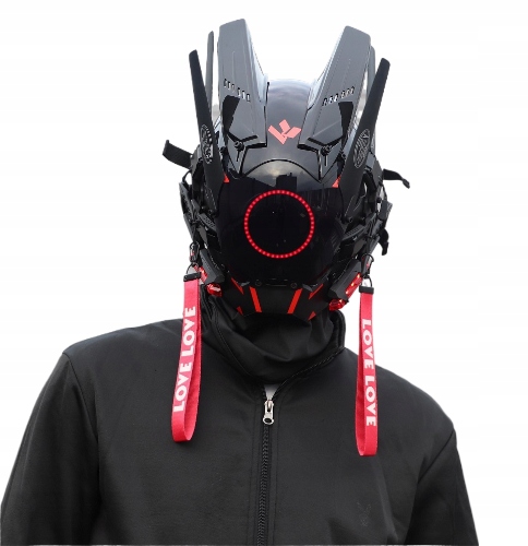 Maska Přilba Punk Futuristická Led Světla Halloween Párty Doplňky