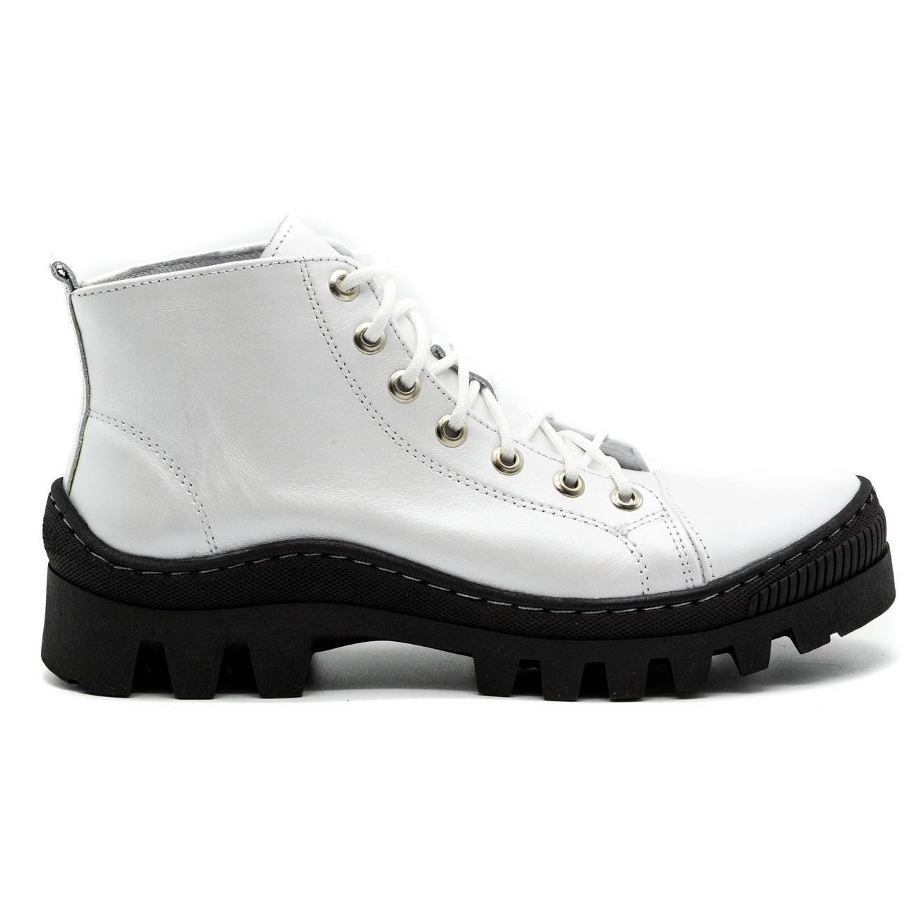 

Białe Skóra naturalna Buty Botki Polbut r.40
