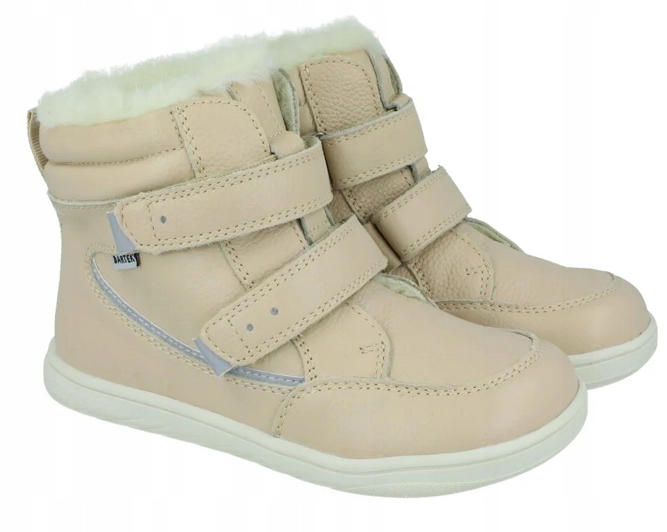 Śniegowce barefoot Bartek 8401454 beżowe skóra naturalna wełna lekkie r. 32