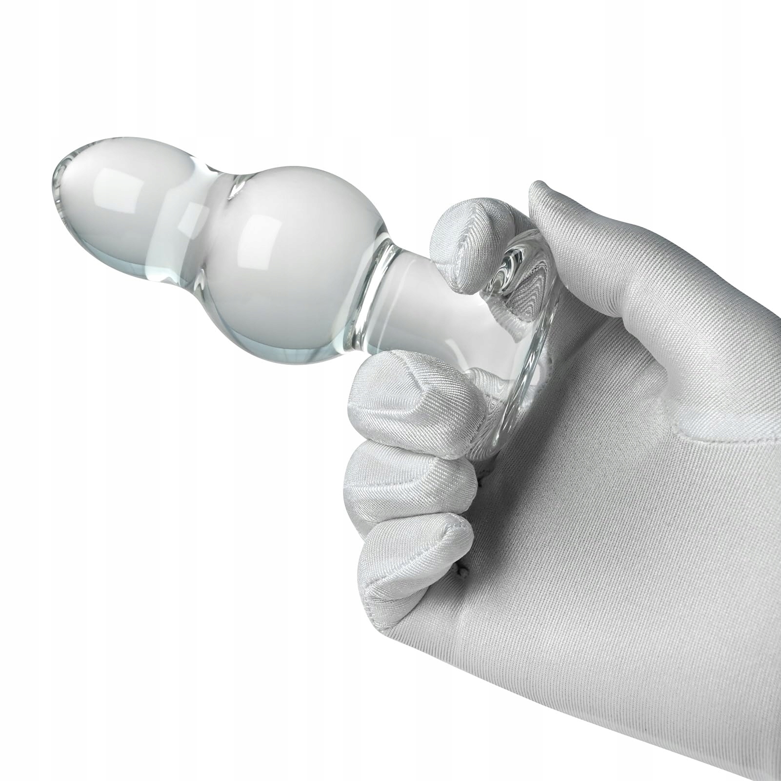 ROLUCK Szklany Korek Analny Kryształowy Plug z 2 Kulami Dildo Trener Analny — miniatura 3