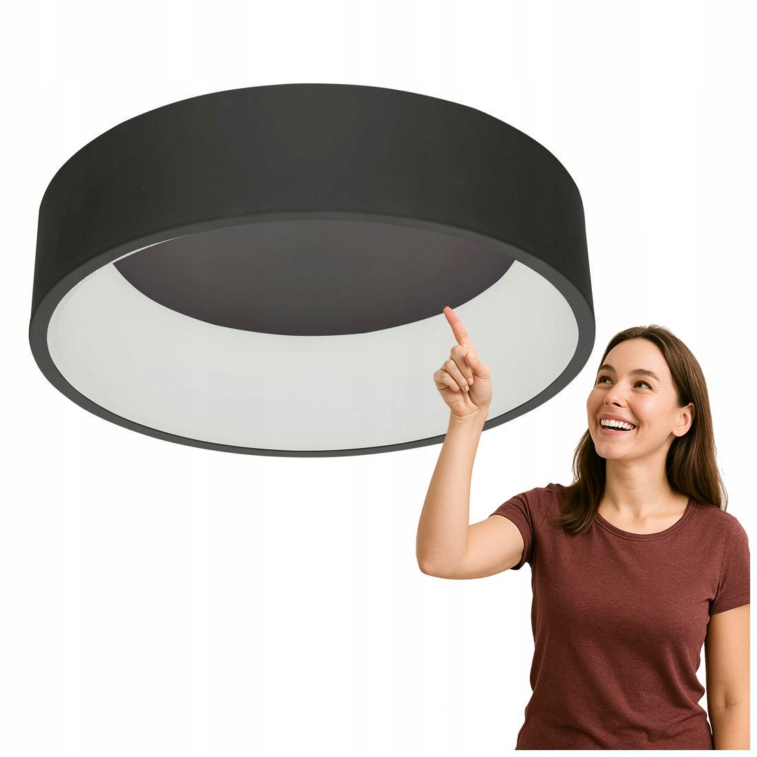 Moderný Stropné Svietidlo Chiara čierny Led 1760LM Italux