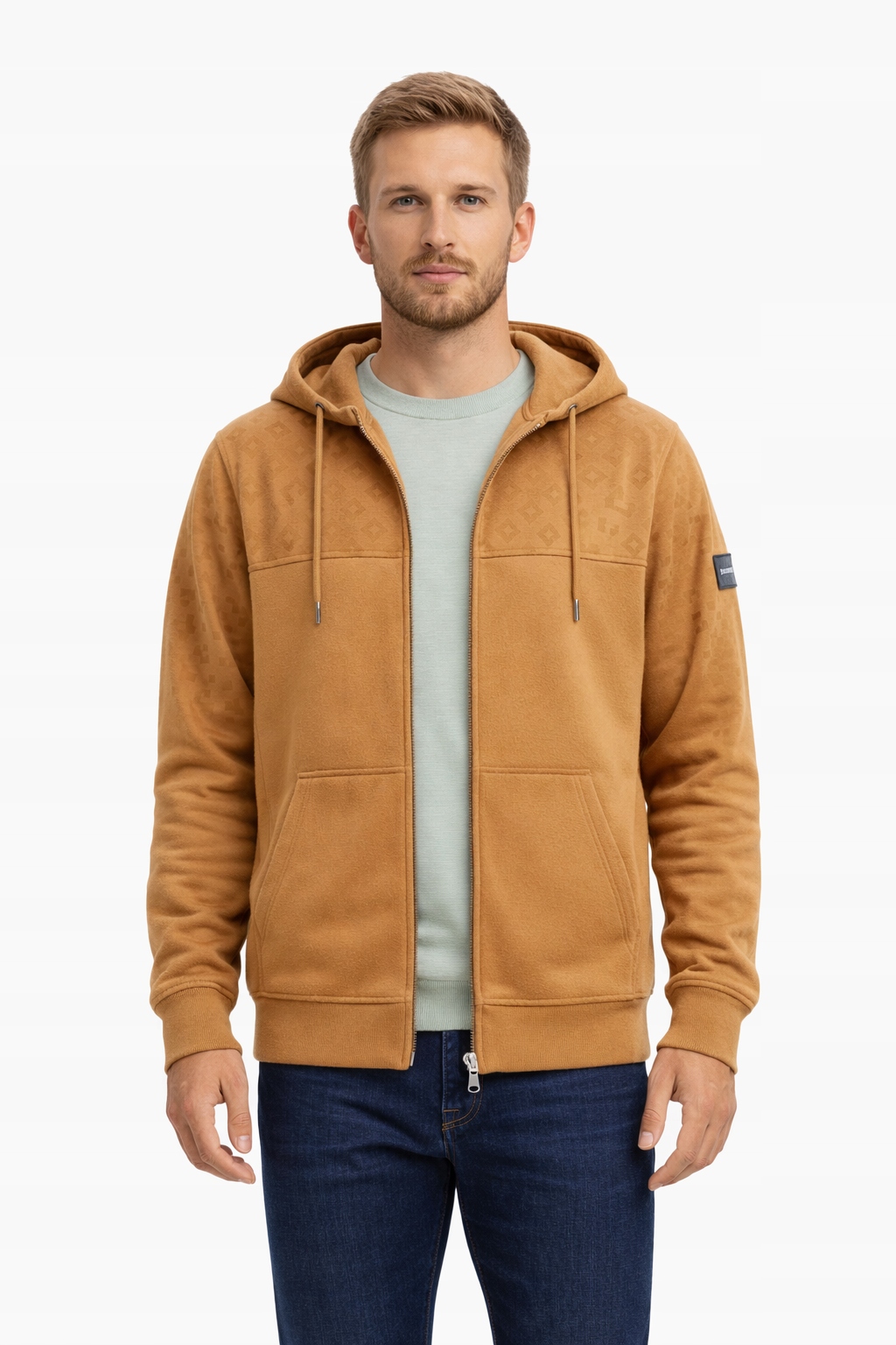 Boss Pánská Bunda S Kapucí Béžová S Potiskem Loga L I3C