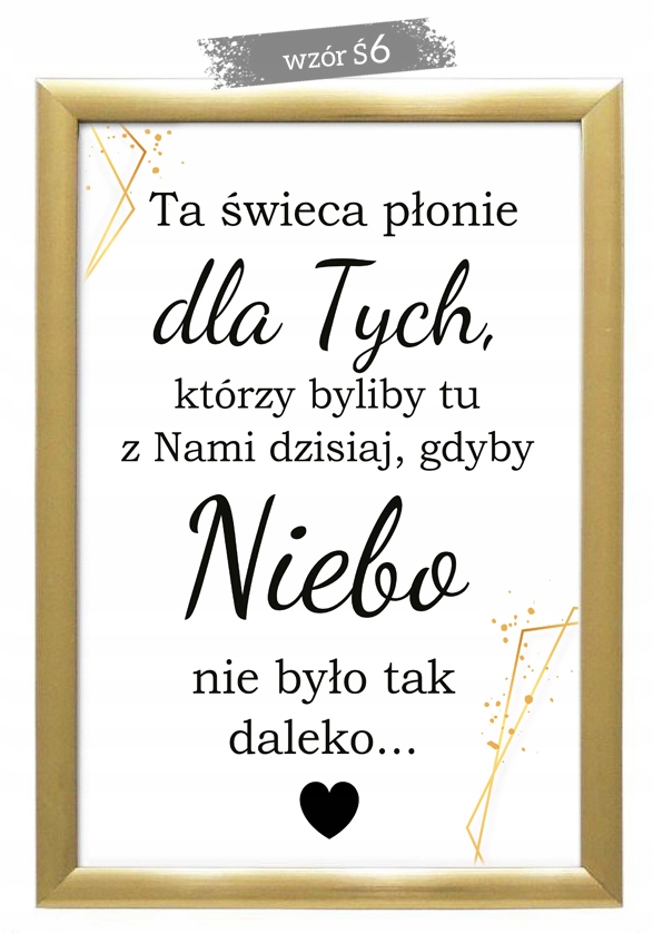Wesele ślub ZŁOTA RAMKA - ISKIERKI MIŁOŚCI - OGNIE Płeć uniseks