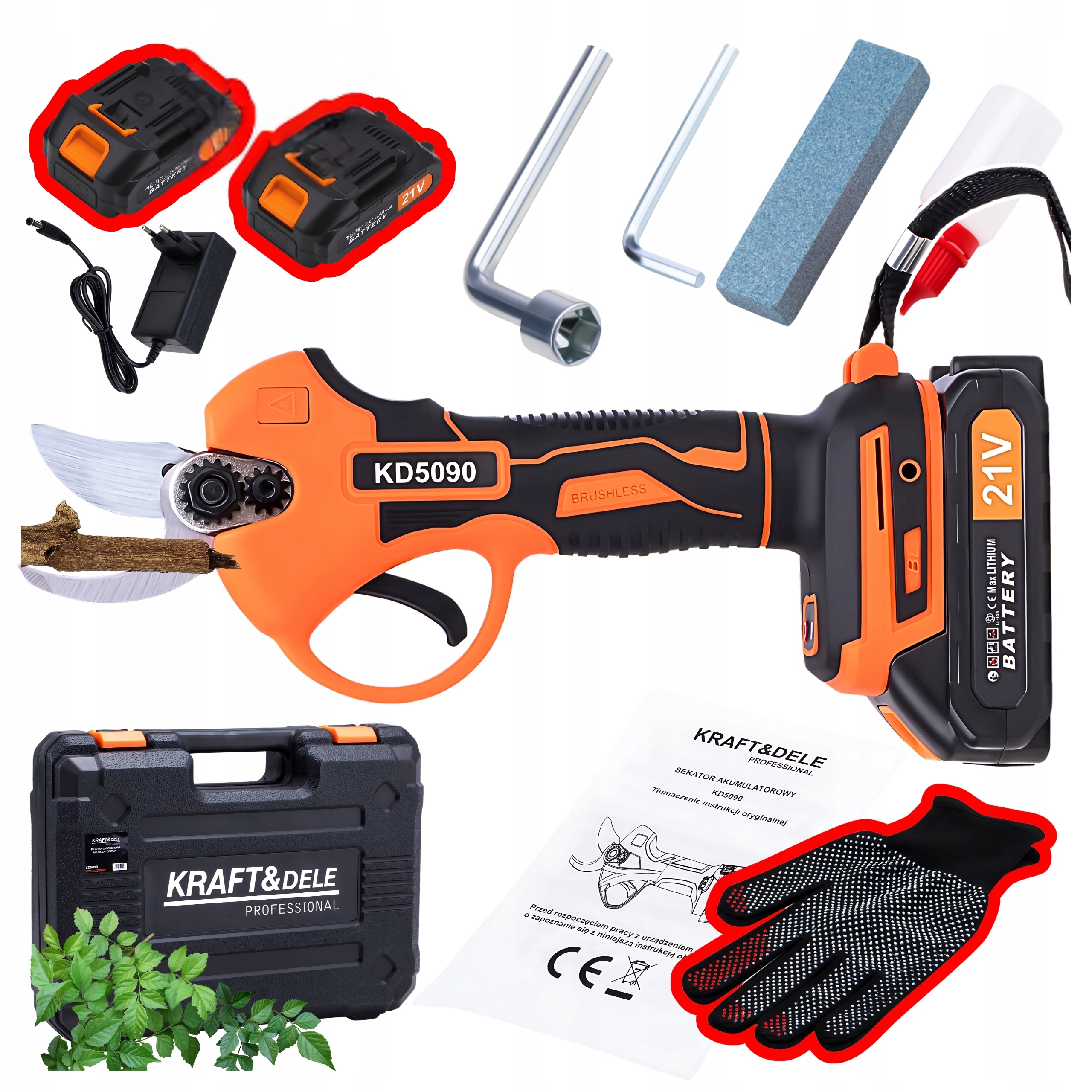 Zahradní nůžky kraft&dele kd5090 2×21v 2ah sk5 120/min, kufr