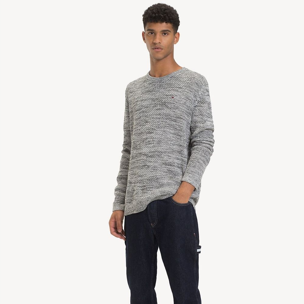 Tommy Hilfiger Melírovaný Bavlněný Svetr S Logem (xs)
