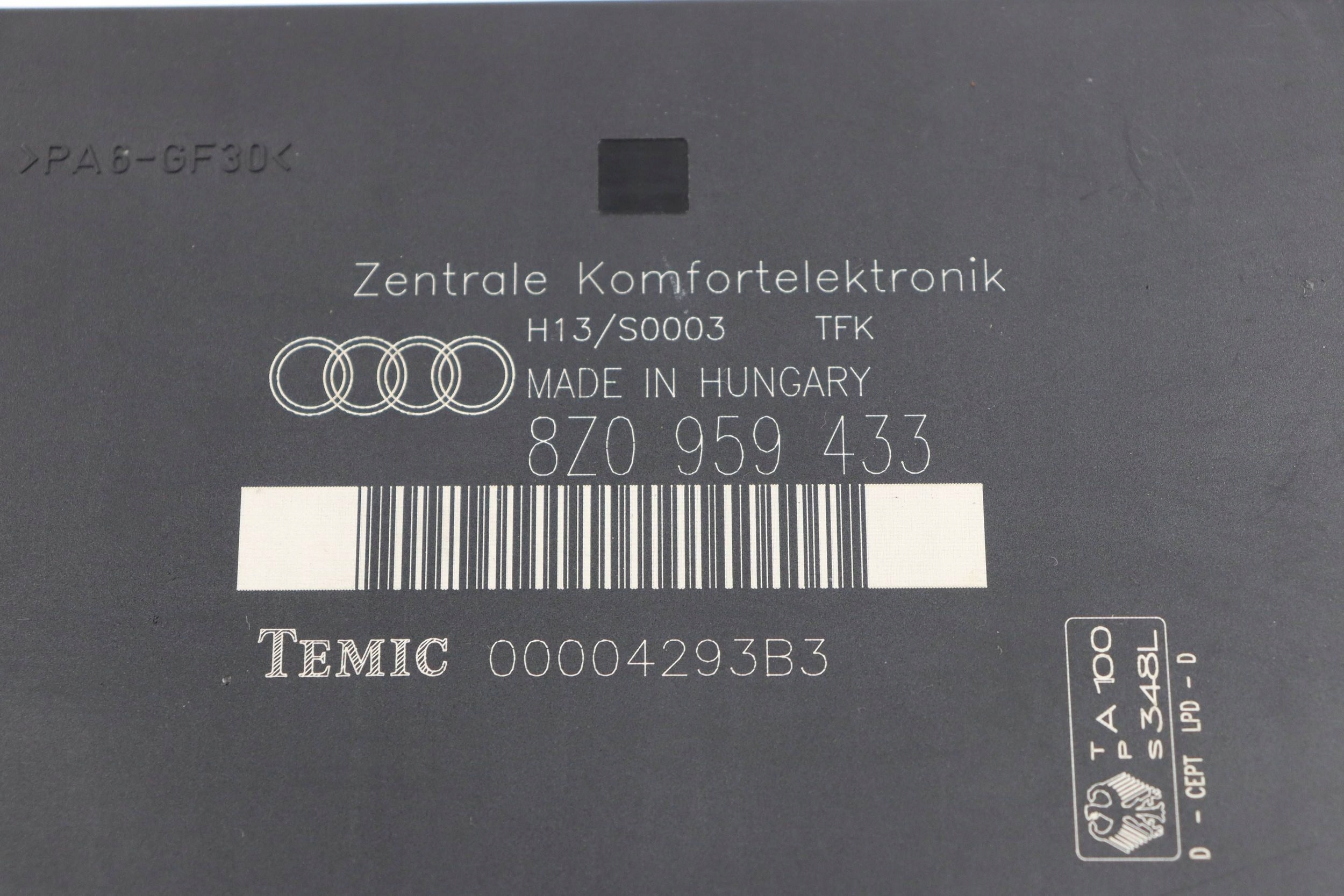AUDI A2 module control unit KOMFORTU 8Z0959433