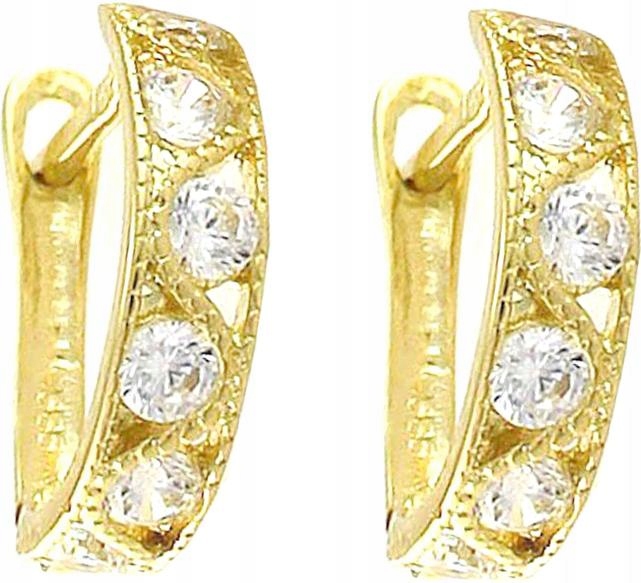 Zlaté náušnice s čárkami pro ženy a dívky 585 čárkami se 14karátovým kubickým zirkonem