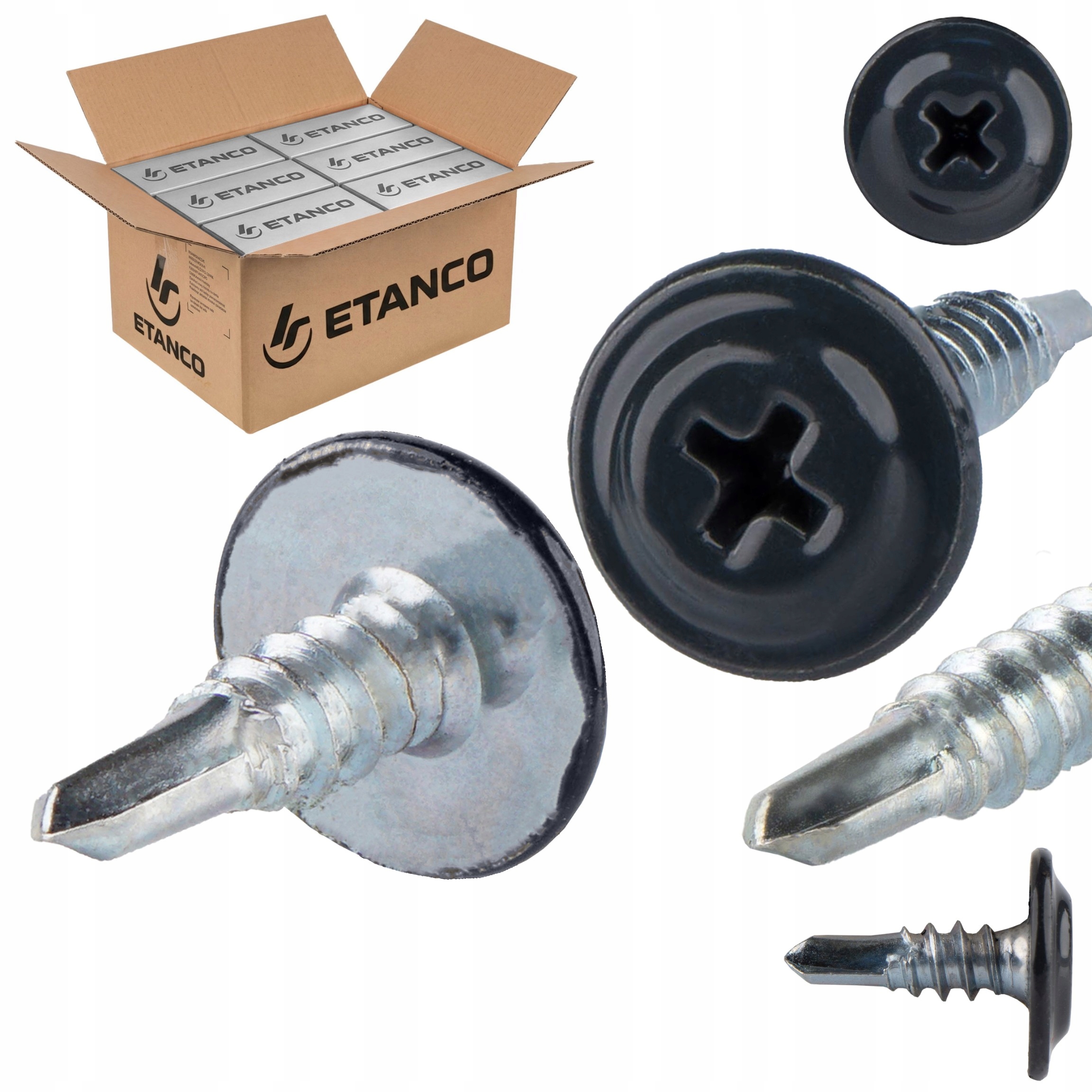 Samorezné podložkové skrutky 4,2 x 13 mm Ral 7016 2000 ks Etanco Gm-b