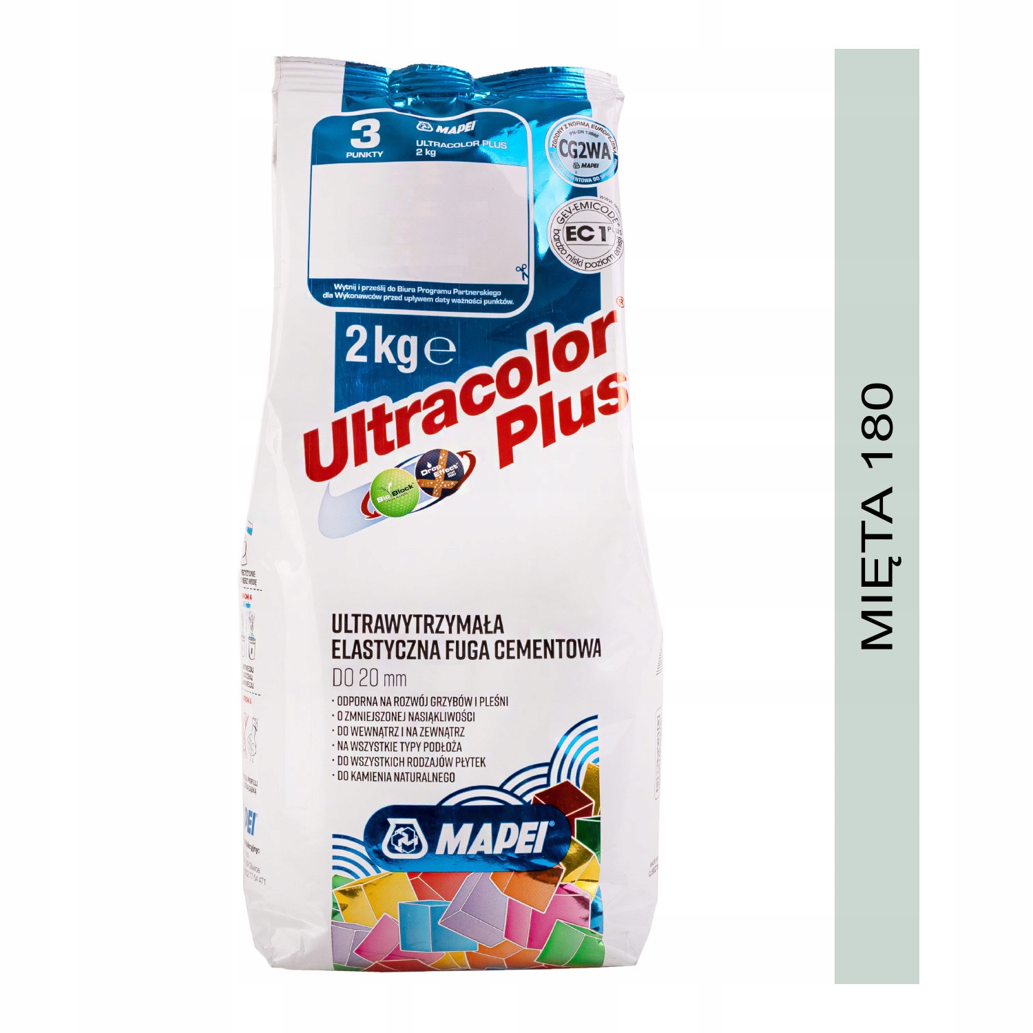 

Fuga Mapei Ultracolor Plus 2 kg mięta (180)