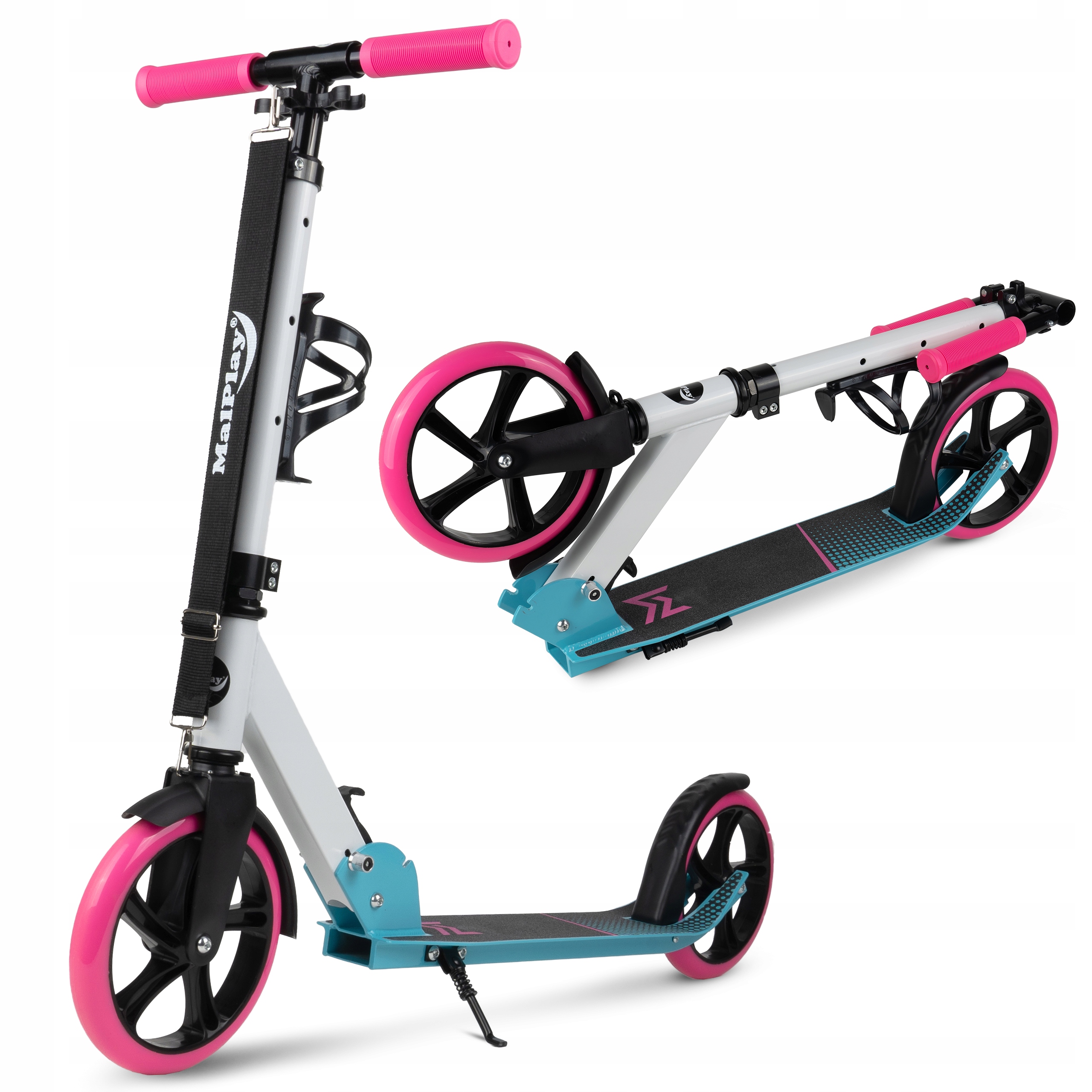 Hulajnoga Duża Składana Konstrukcja Miejska Regulowana Pasek Uchwyt Na Wodę