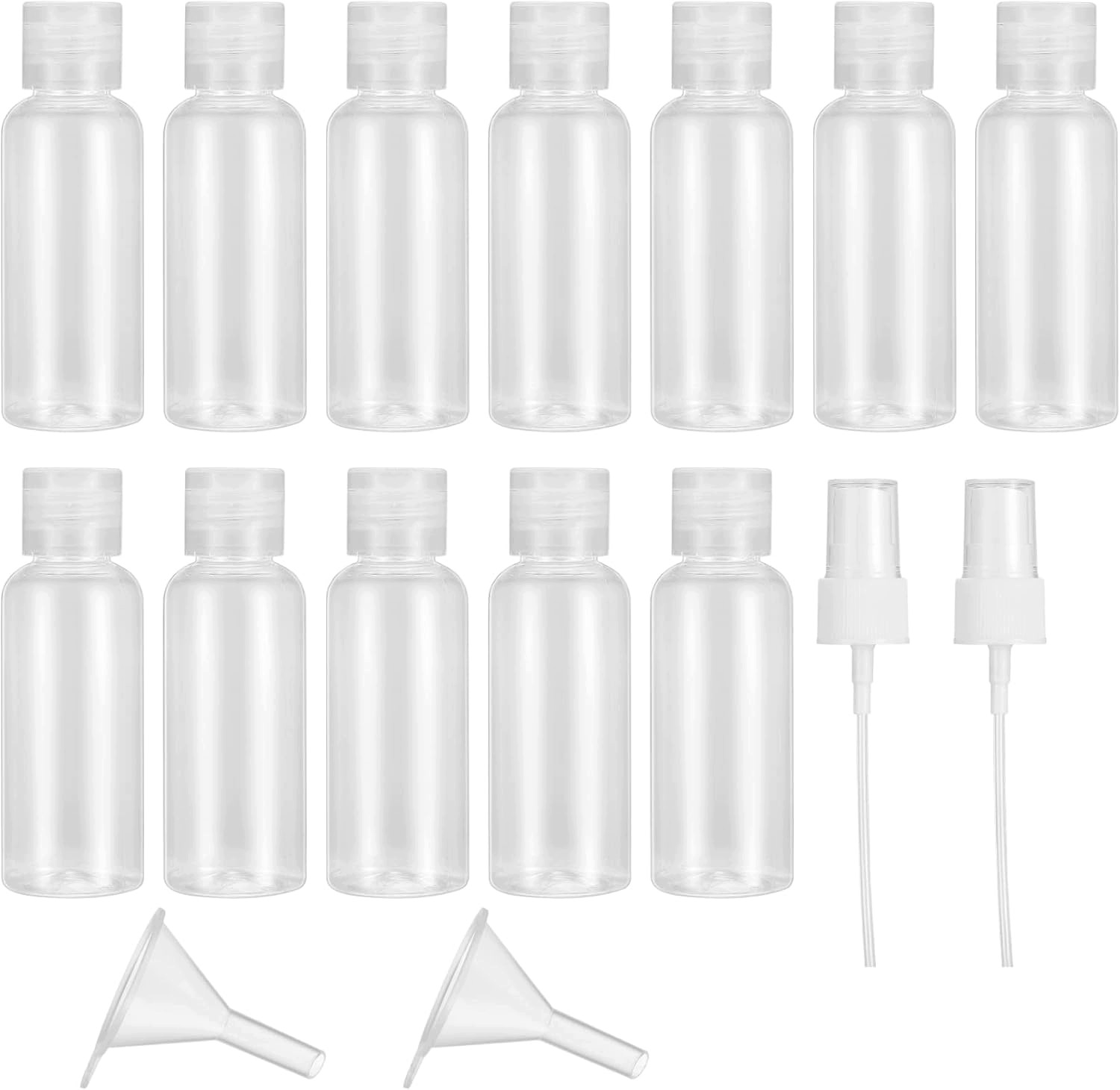 12 Cestovních Nádob 50 ML Plastové Lahve A Kosmetika Gel