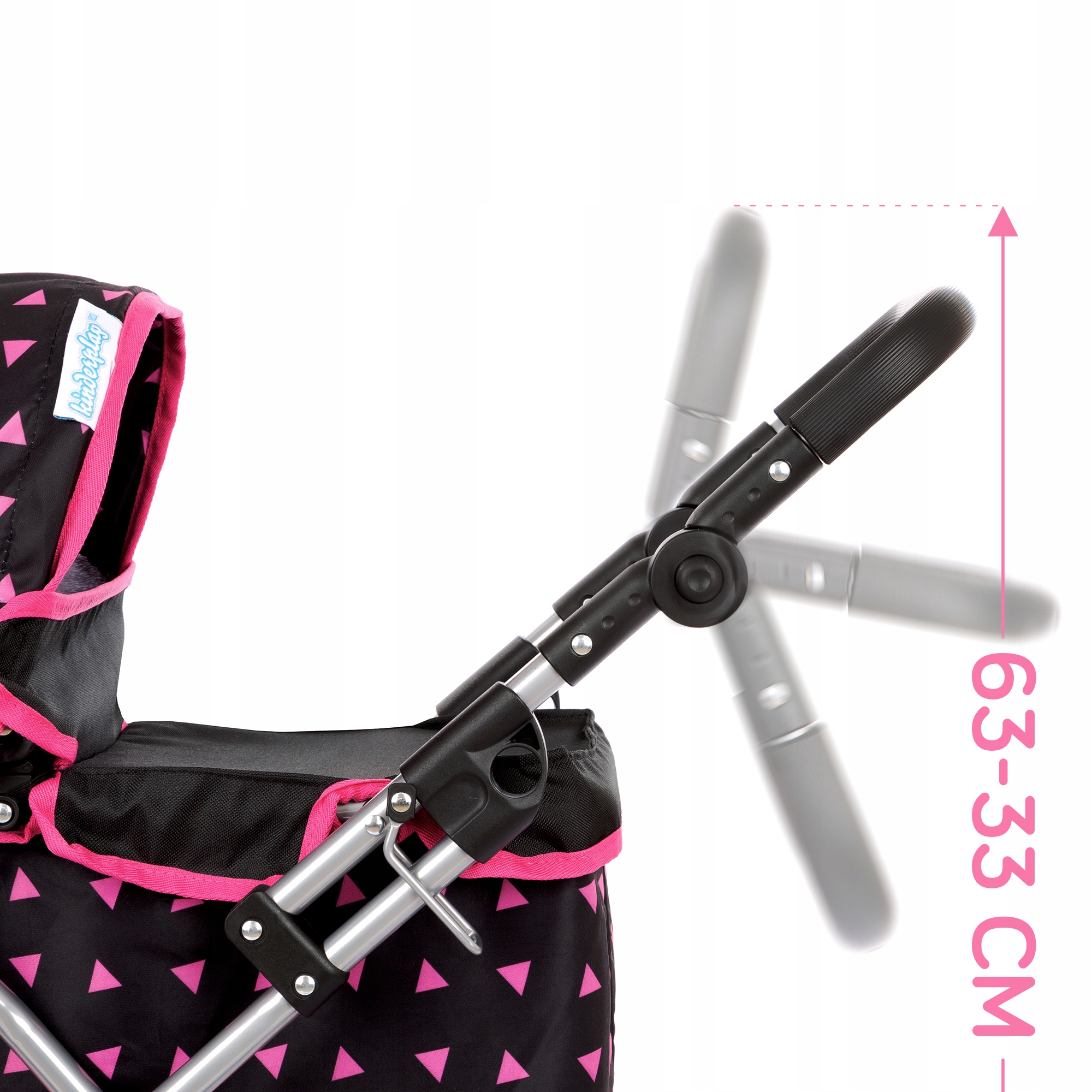 KINDERPLAY WÓZEK DLA LALEK GŁĘBOKI GONDOLA SKŁADANY TORBA REGULOWANA RĄCZKA Seria Model S