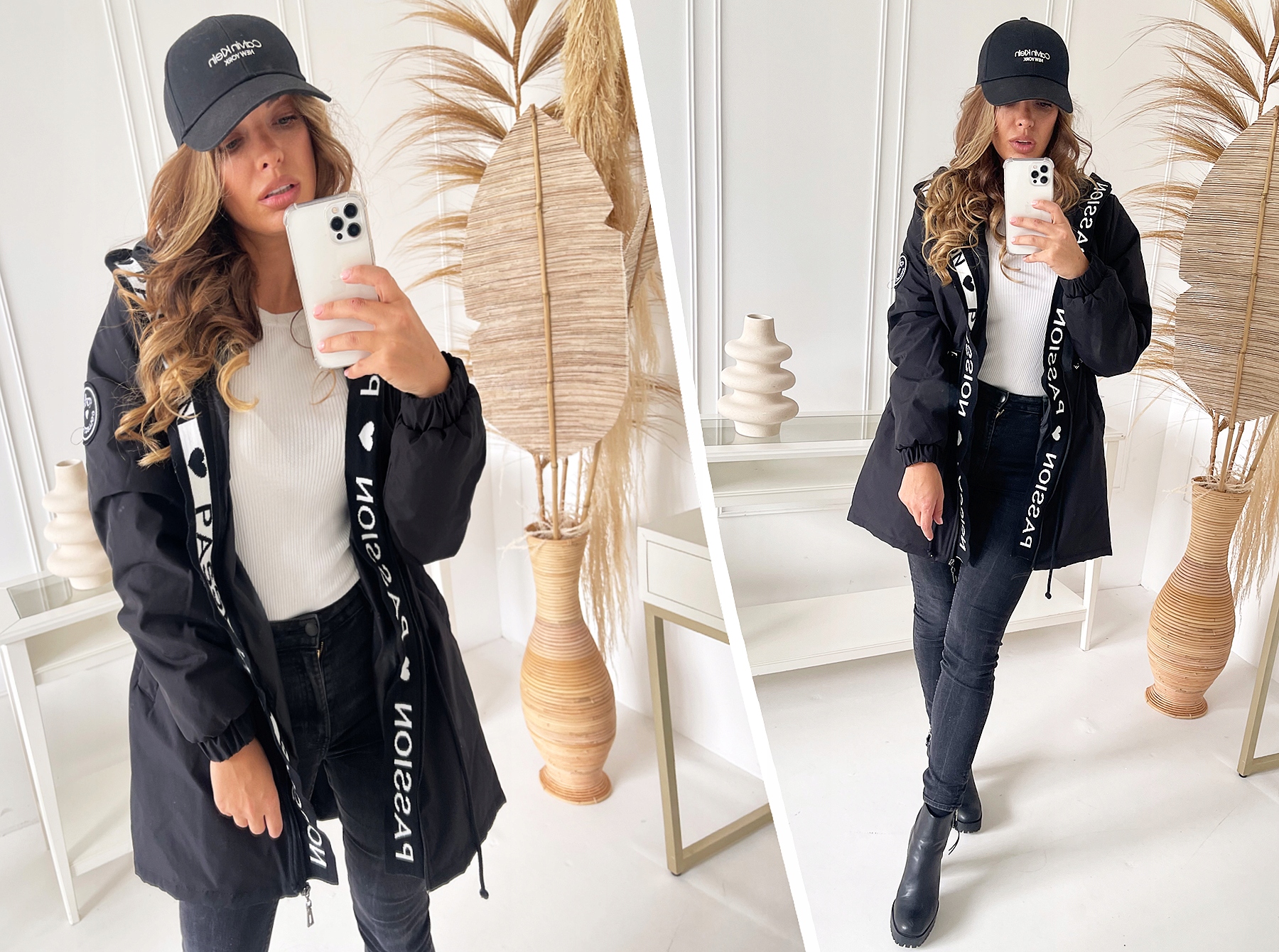 WIOSENNA PARKA PRZEJŚCIOWA ASYMETRYCZNA KURTKA M Kolor wielokolorowy