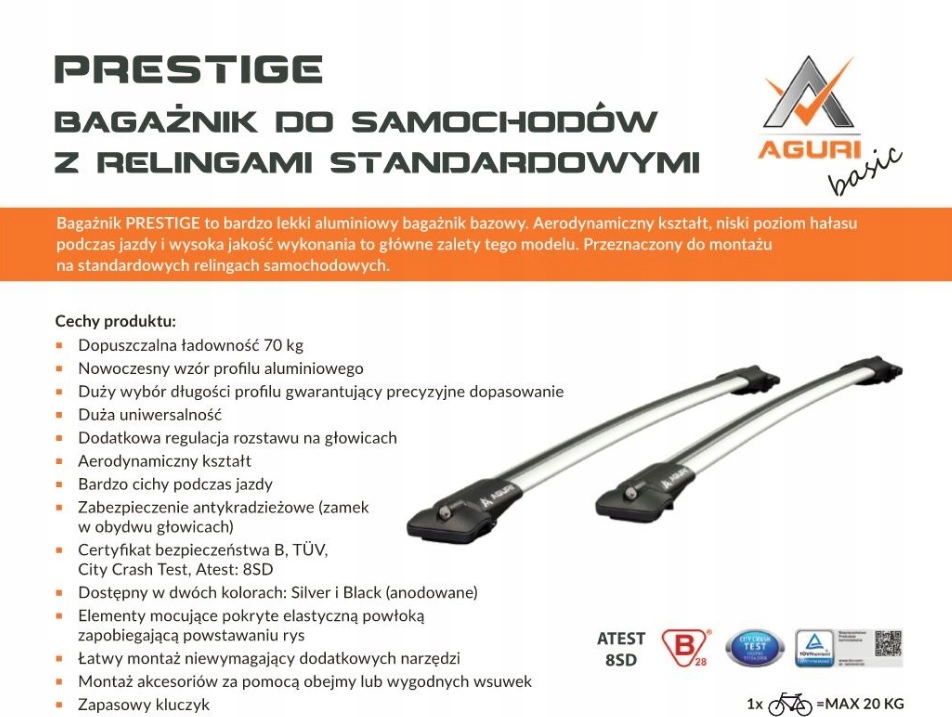 Bagażnik AGURI PRESTIGE S8 Peugeot 308 SW 08-13 Model Prestige II S8