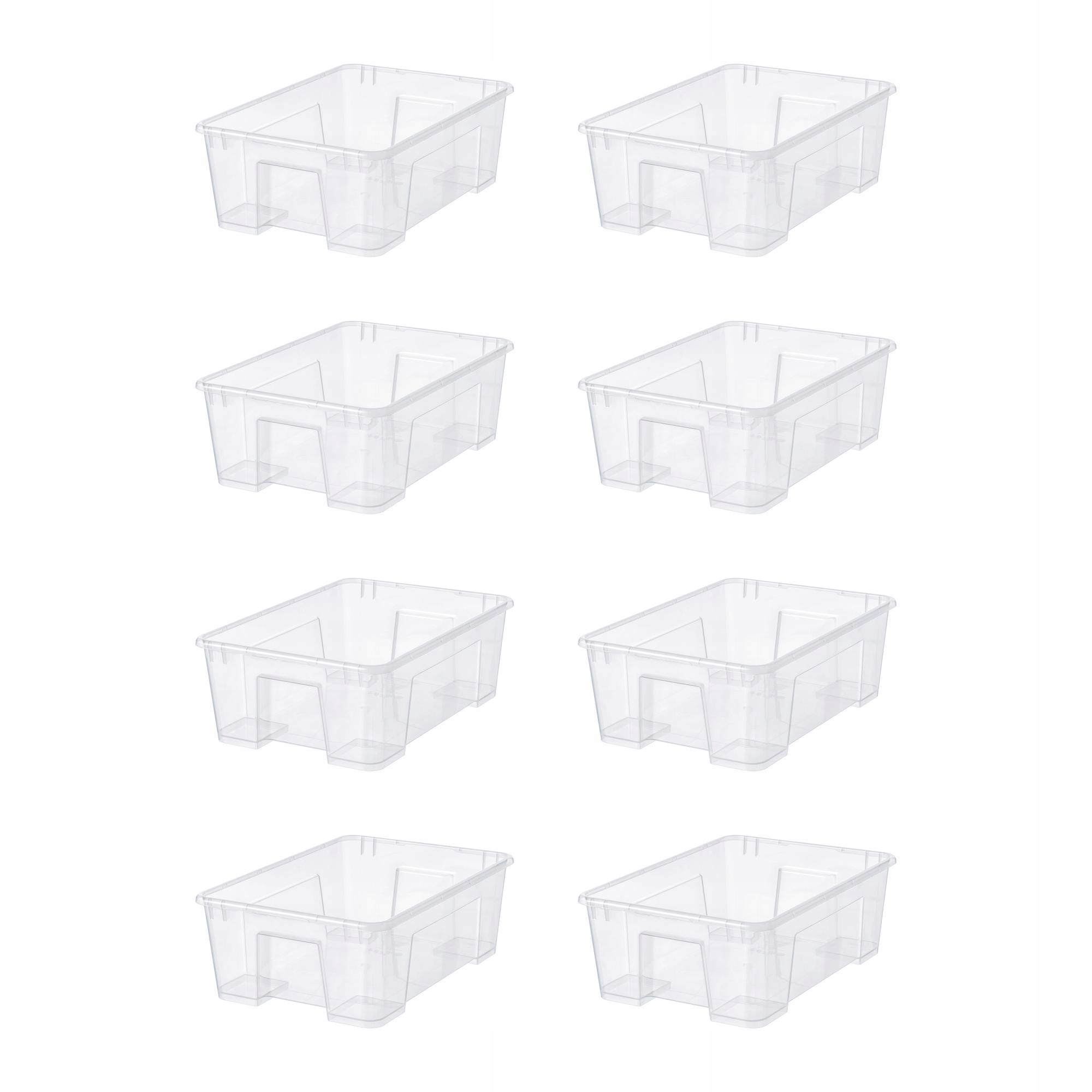 8 ks Nádoba Samla 39x28x14 cm 11 l průhledný pro skladování