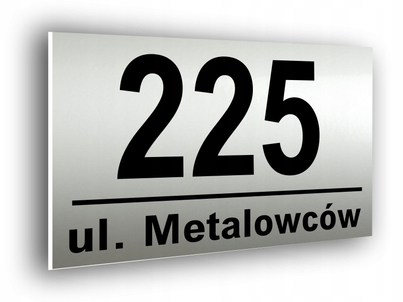 TABLICZKA ADRESOWA numer na dom tablica 40x30 cm Srebrna/Złota