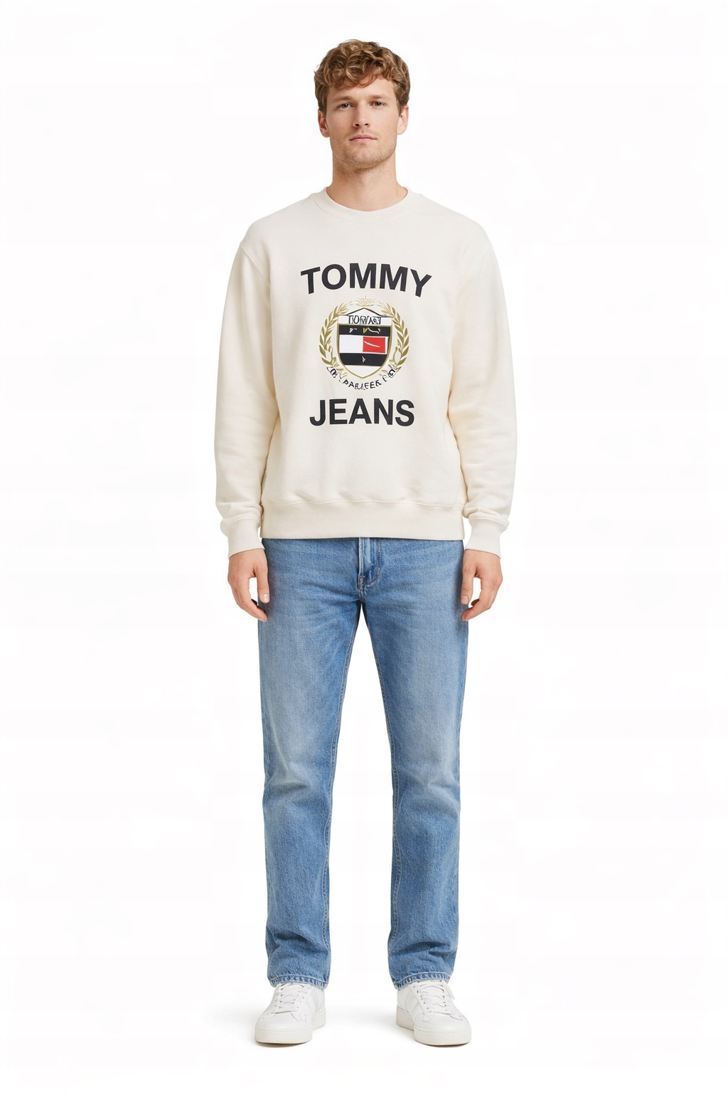 Tommy Jeans Bílá Pánská Mikina S Vyšívaným Logem L I3C