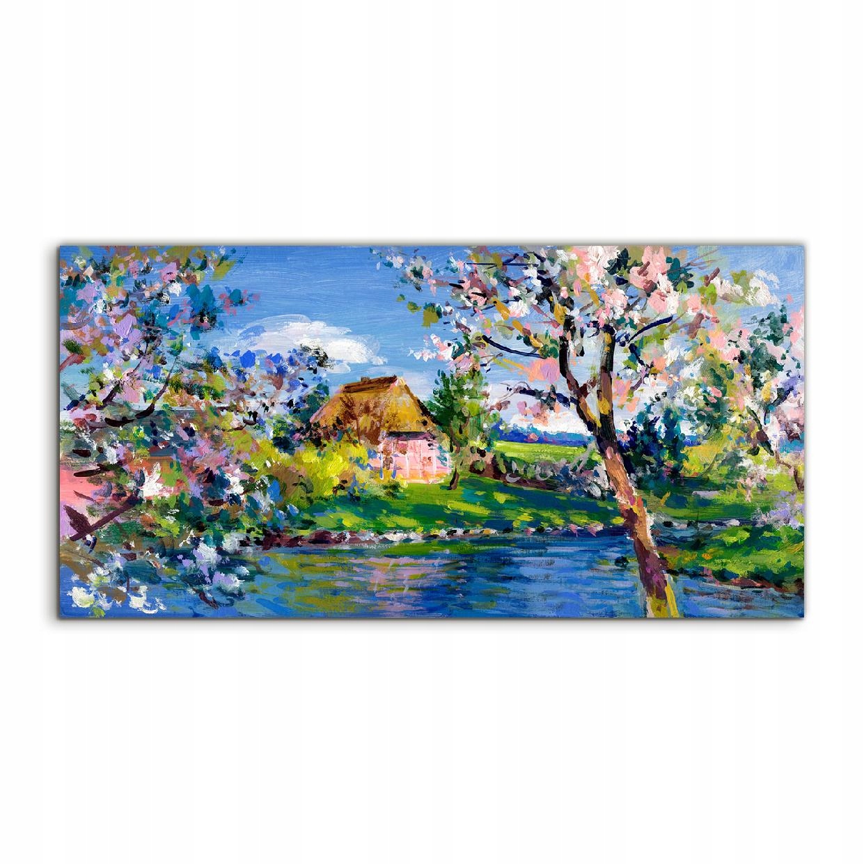 

Obraz akrylowy 120x60 wiszący Kwiaty Drzewa Rzeka